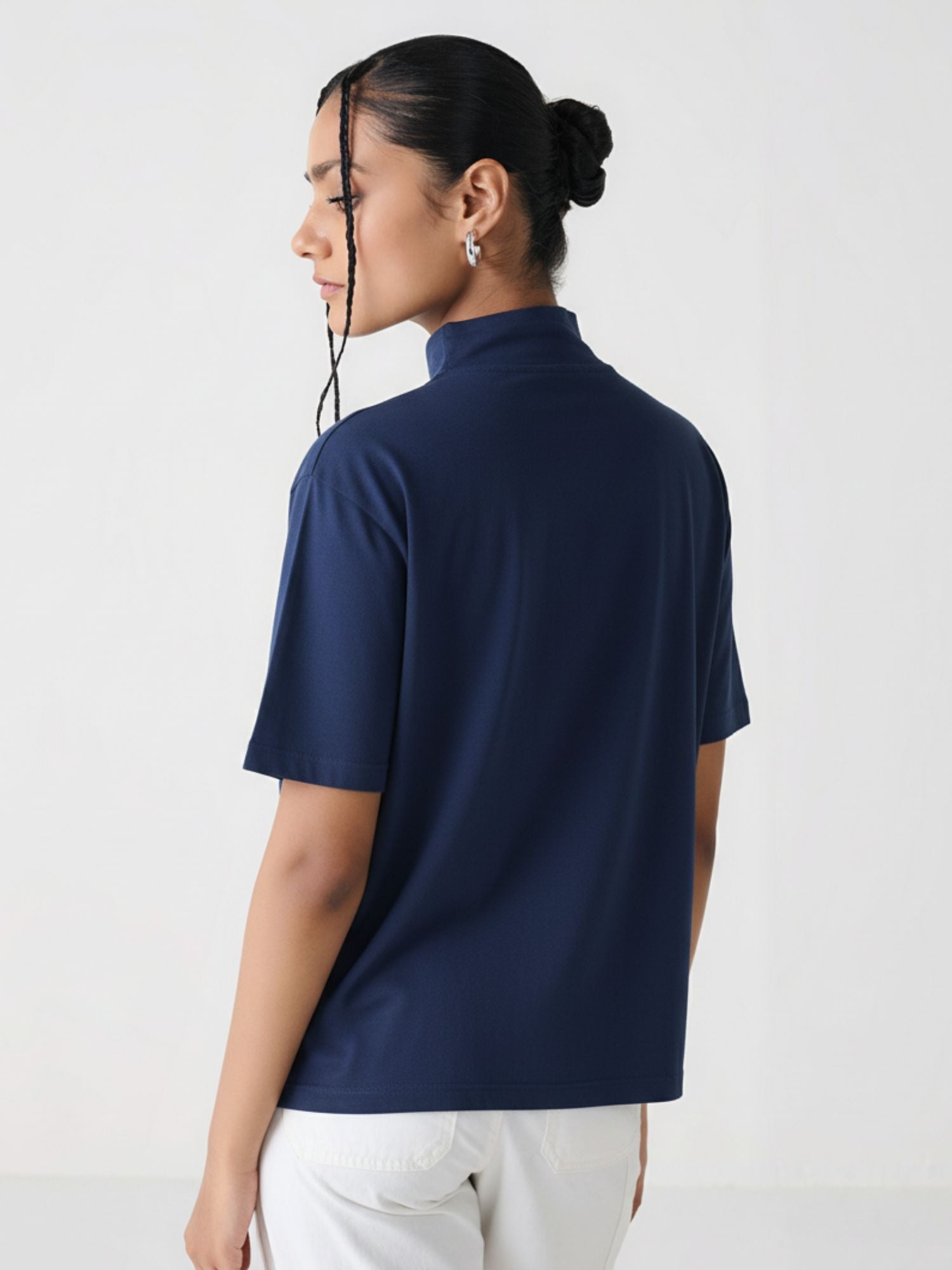 Mock Neck Wing Sleeve