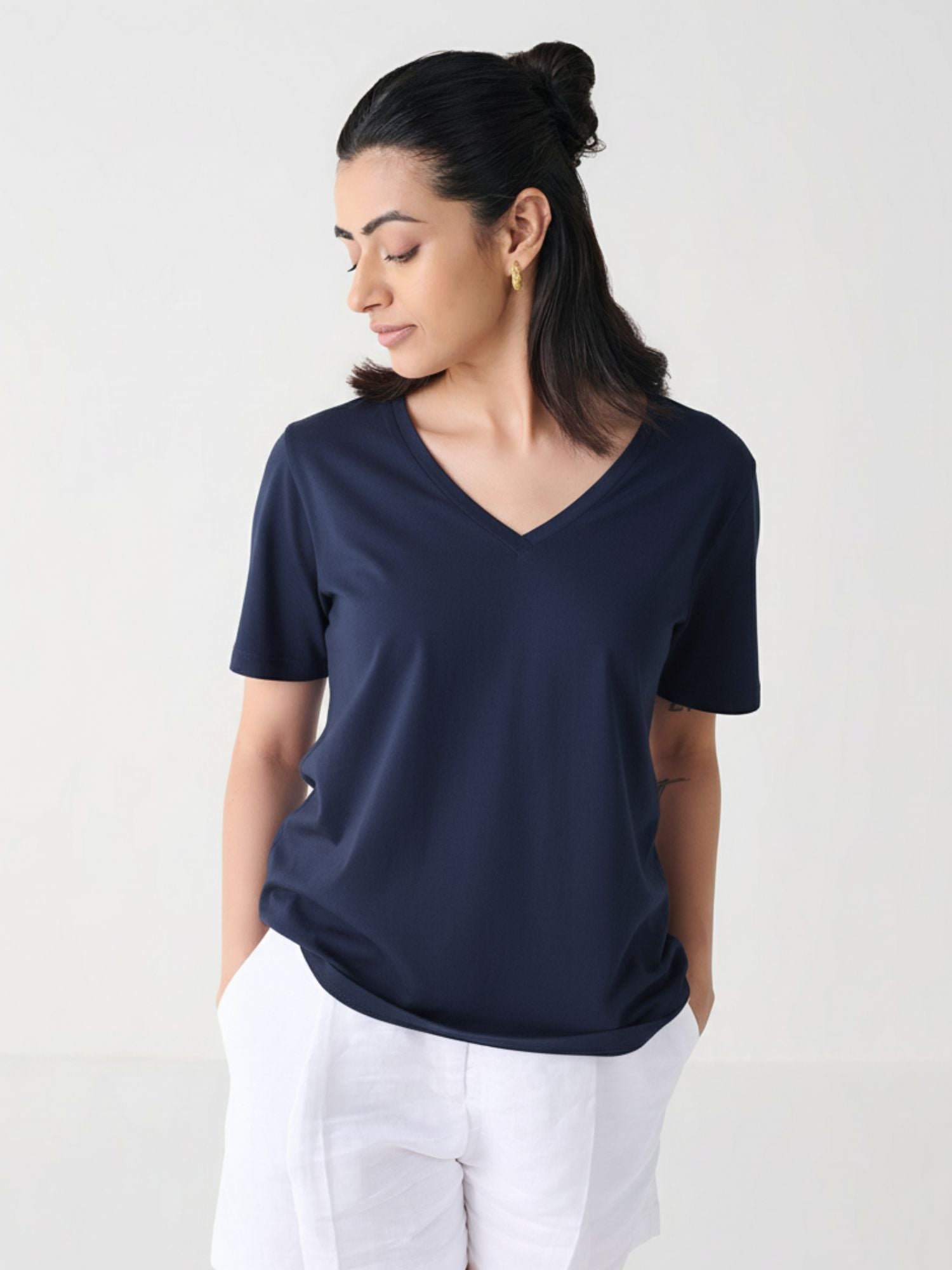 V Neck Short Sleeve