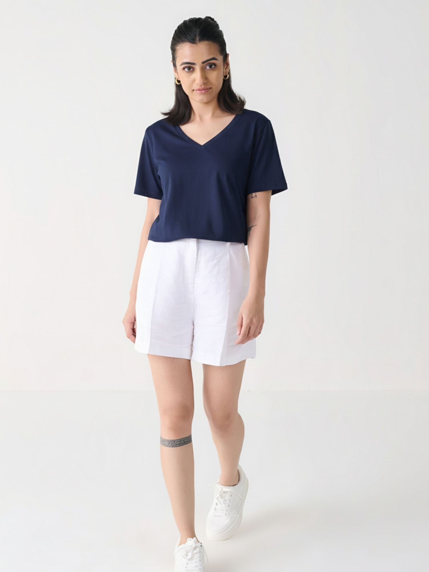 V Neck Short Sleeve