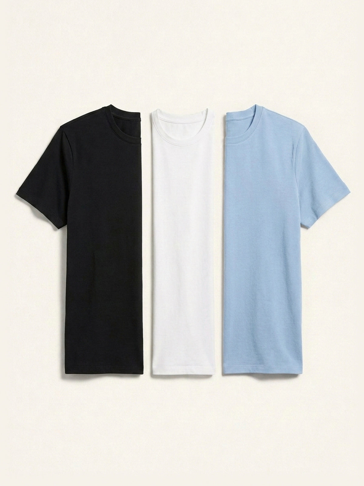 3x Short Sleeve Tee Bundle (Man) - Black + White + Colour