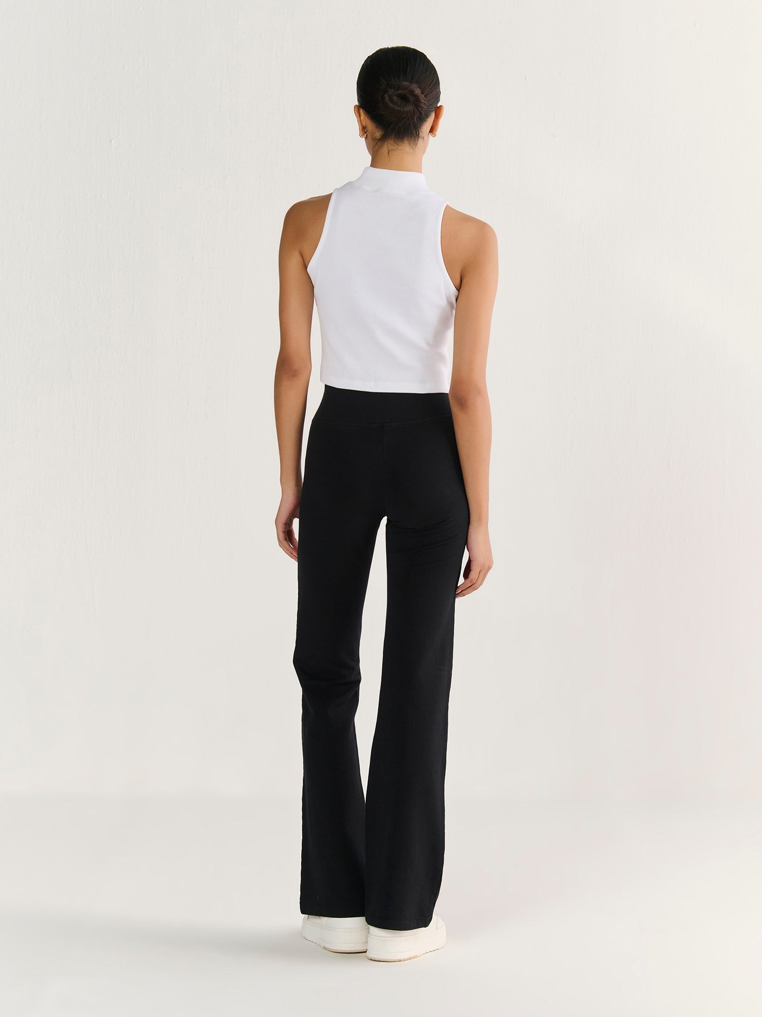 Rib High Neck Cropped Tank