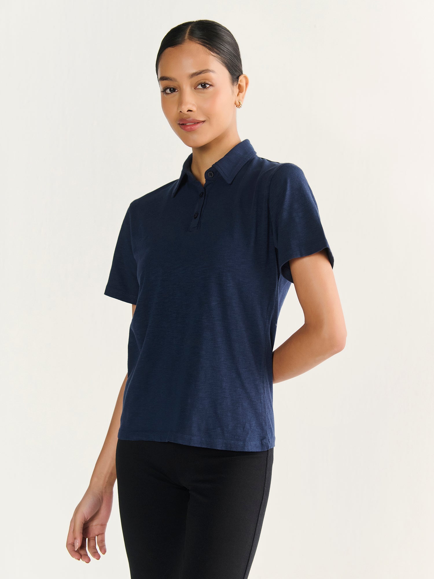 Textured Slub Short Sleeve Polo