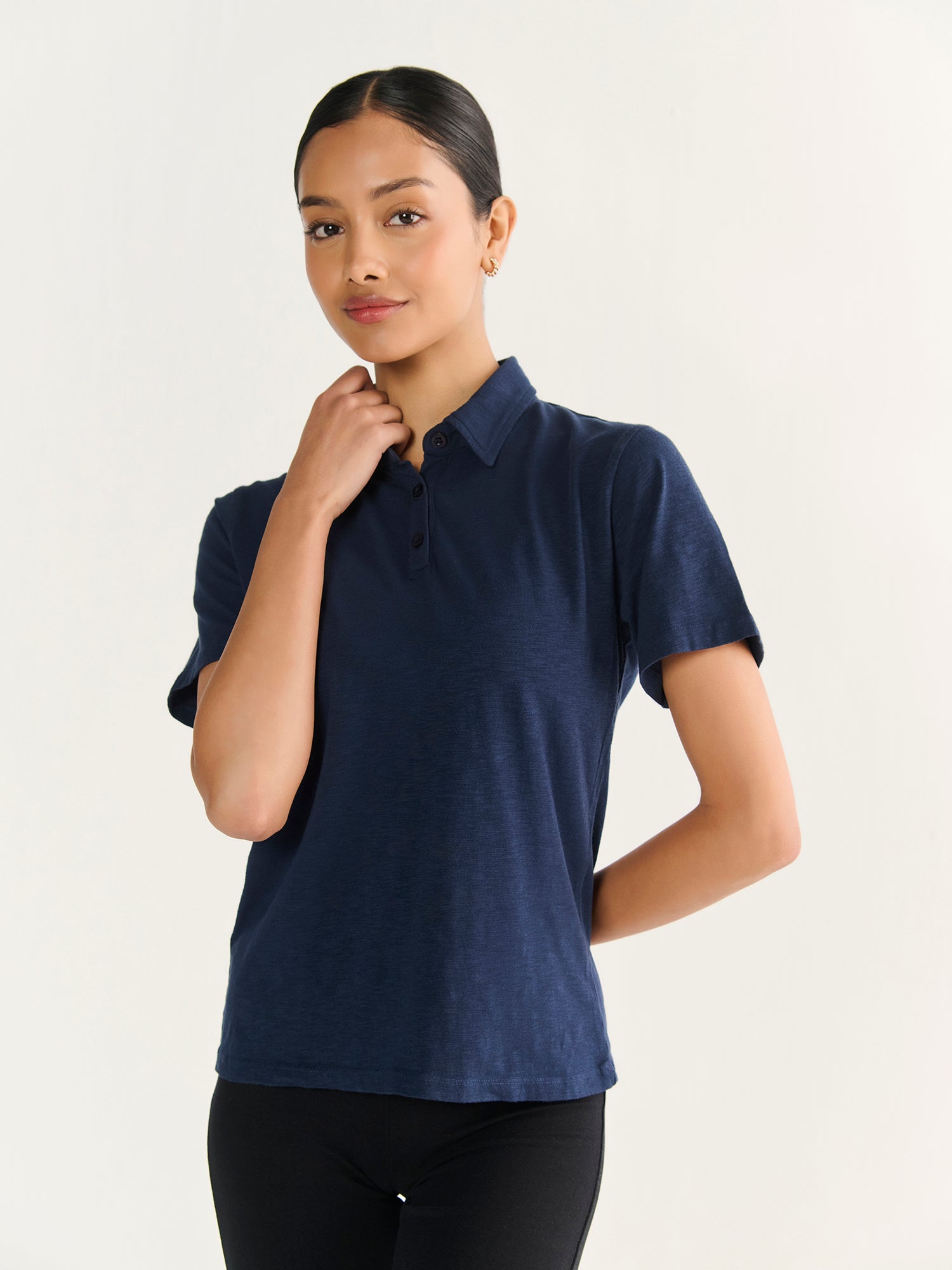 Textured Slub Short Sleeve Polo