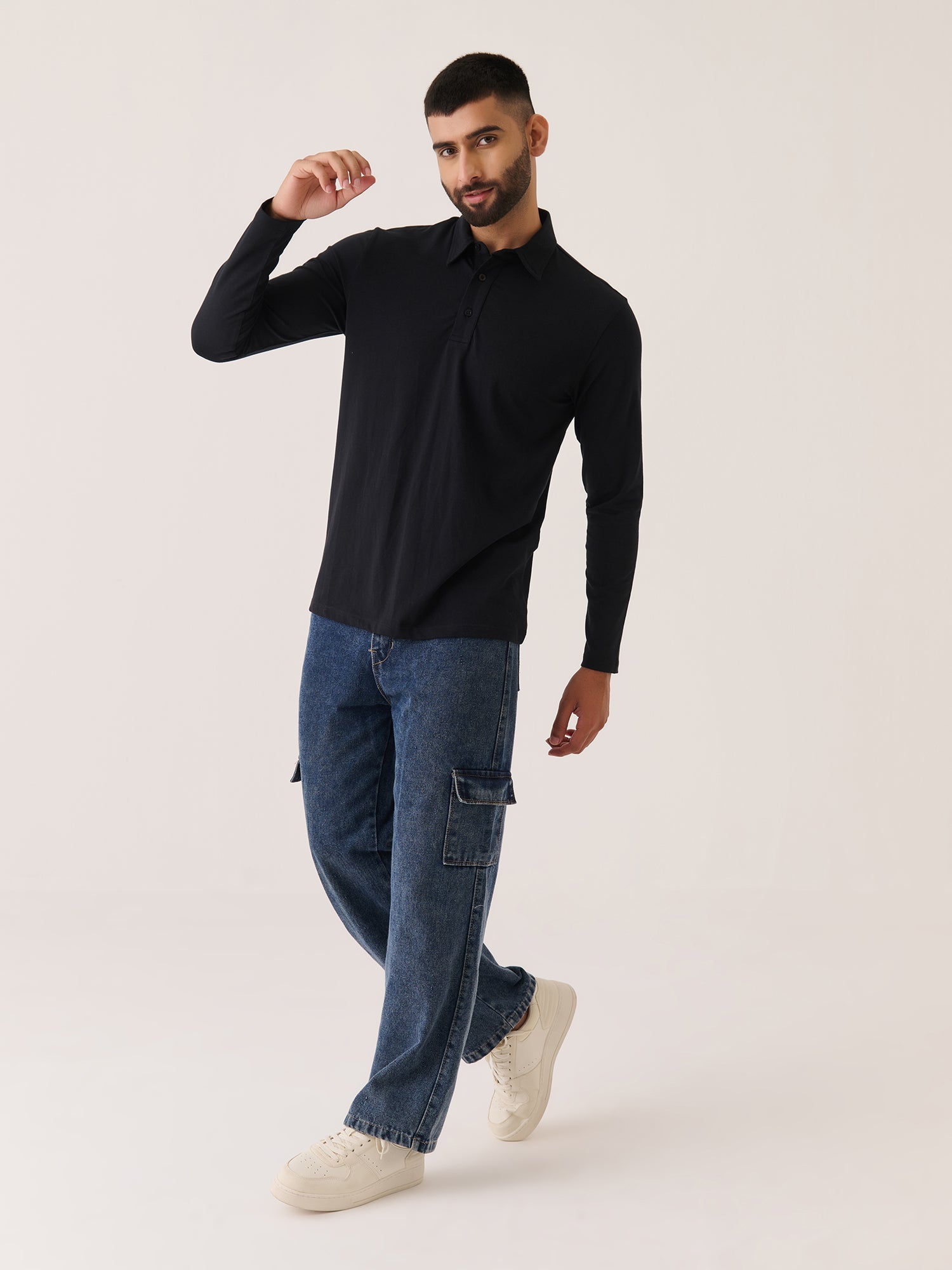 Long Sleeve Polo - Slim Fit Stretch