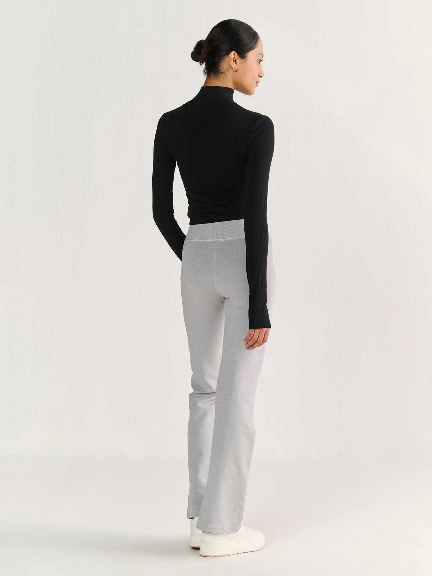 High Neck Long Sleeve Crop