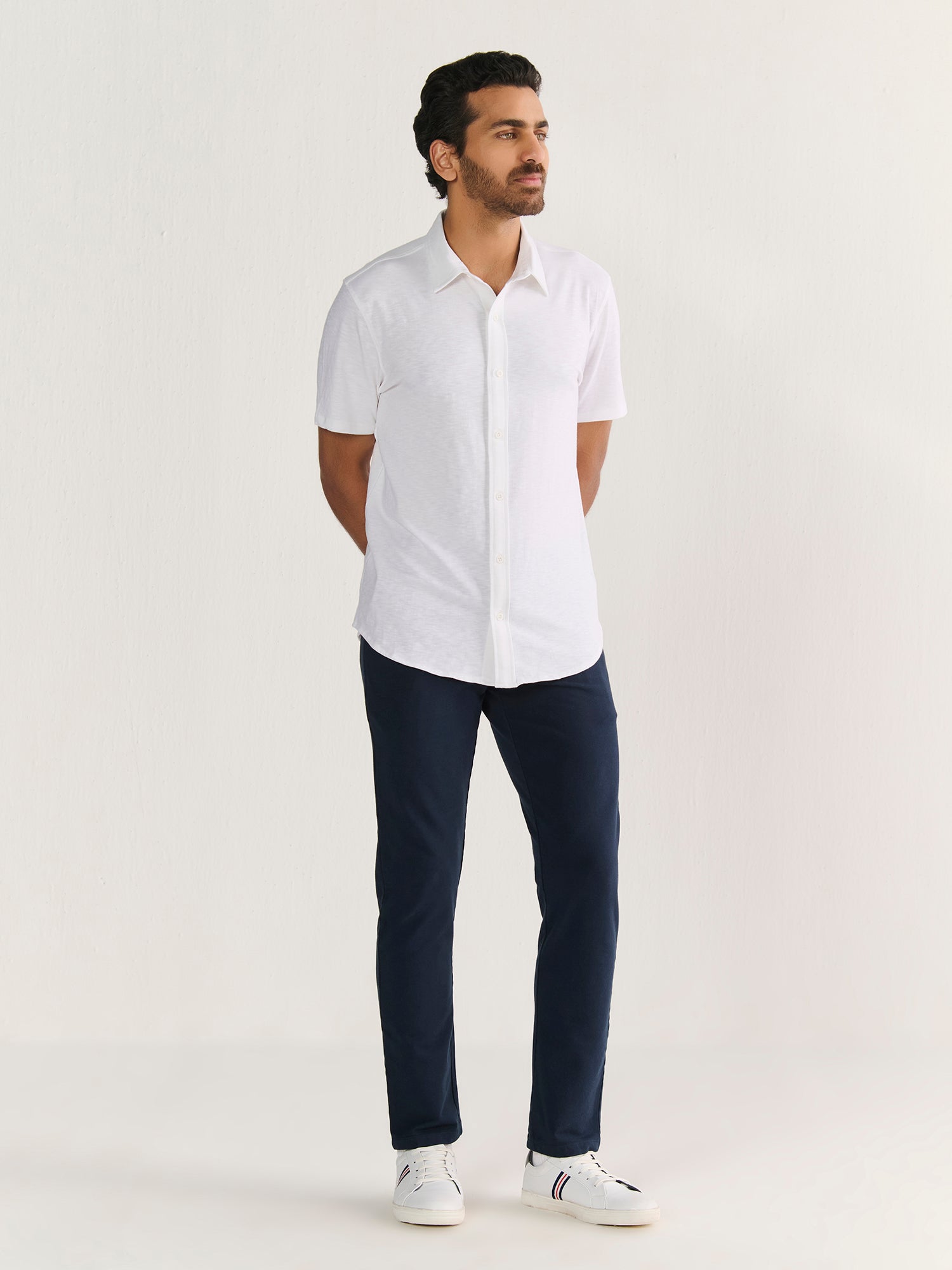 Textured Slub Short Sleeve Button Down