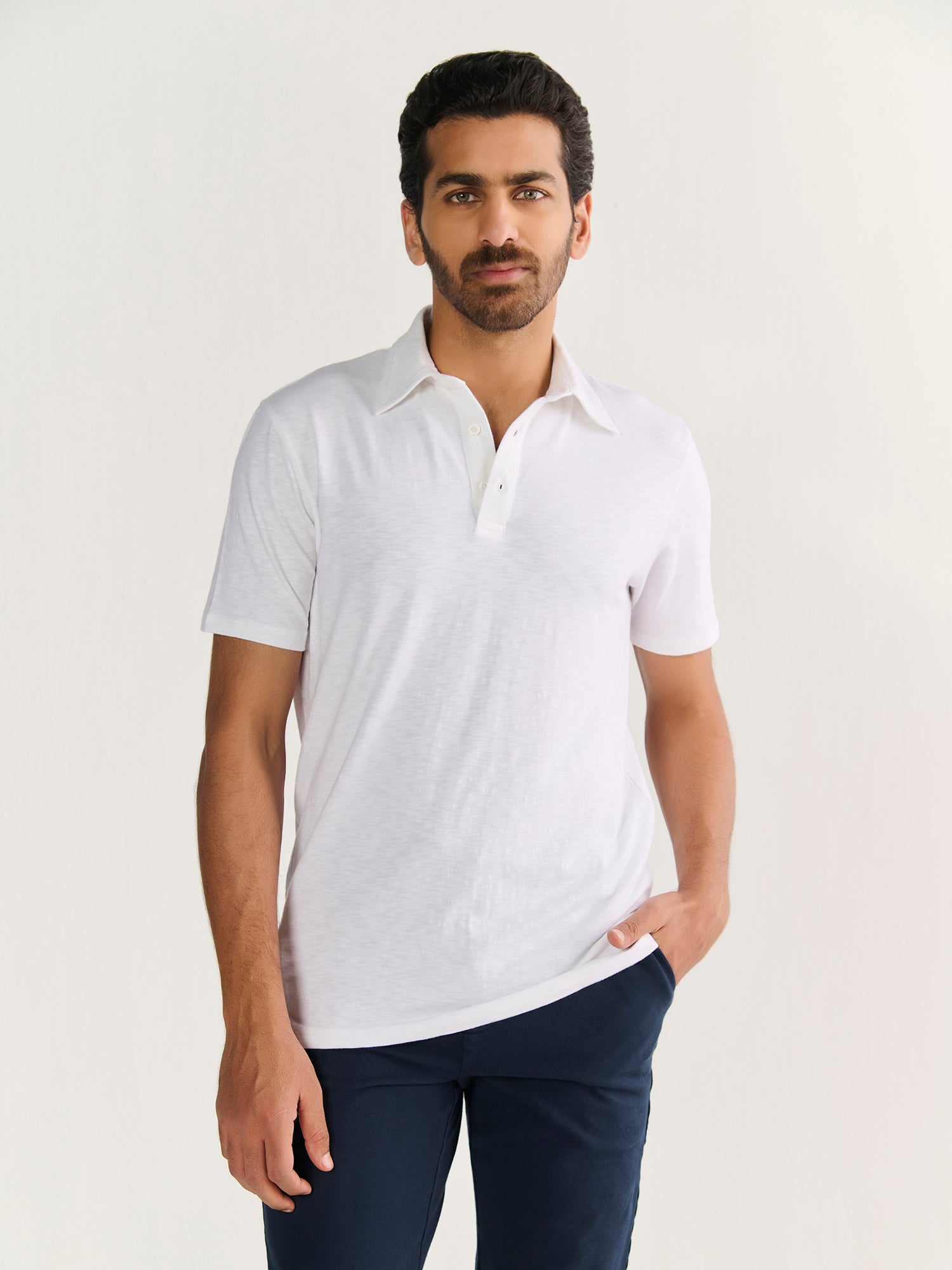 Textured Slub Short Sleeve Polo