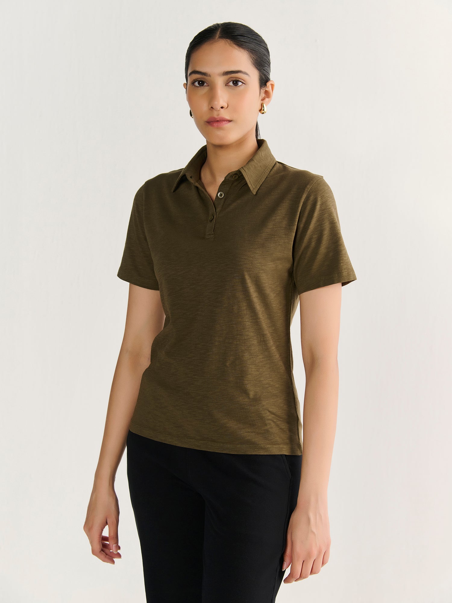 Textured Slub Short Sleeve Polo
