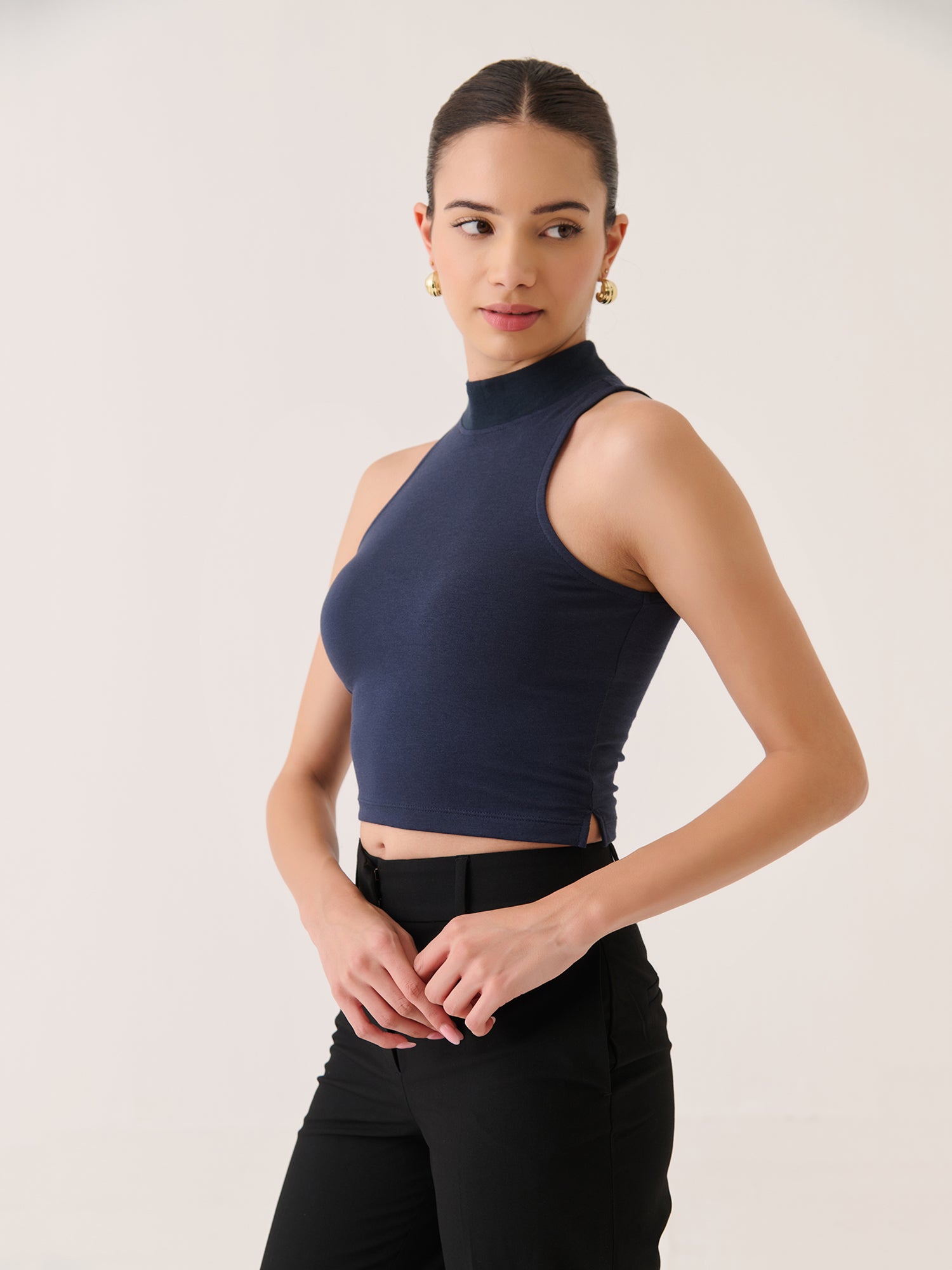 High Neck Cropped Tank