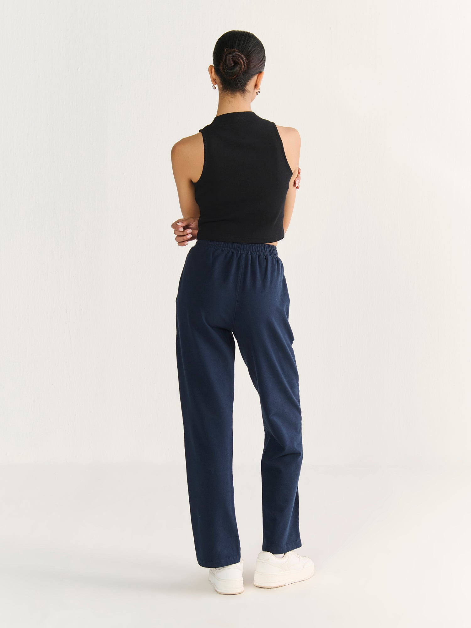 Rib High Neck Cropped Tank