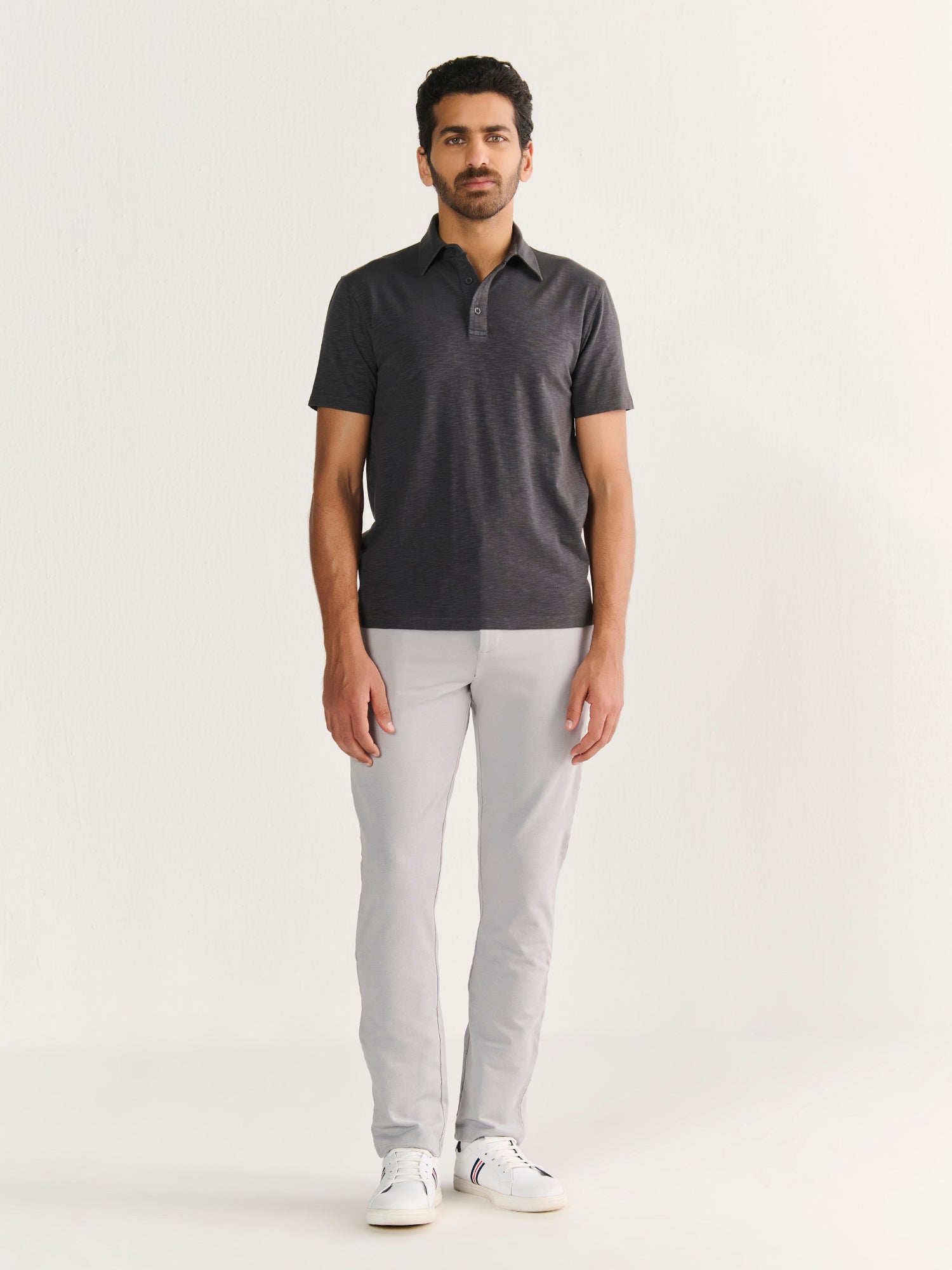 Textured Slub Short Sleeve Polo