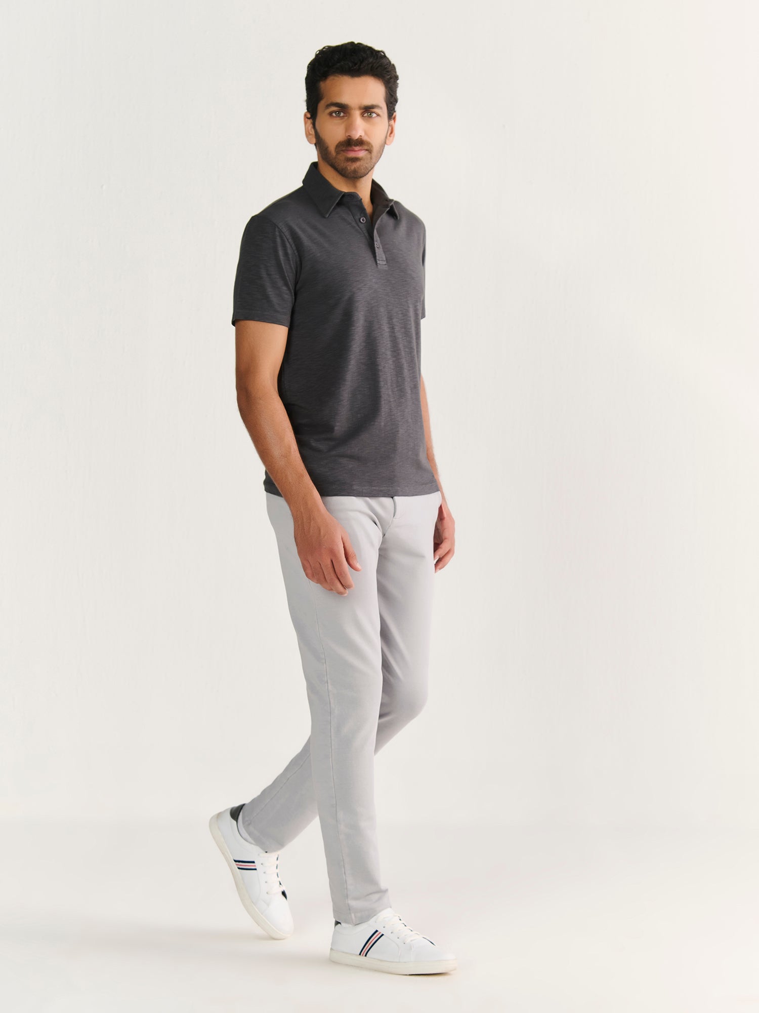 Textured Slub Short Sleeve Polo