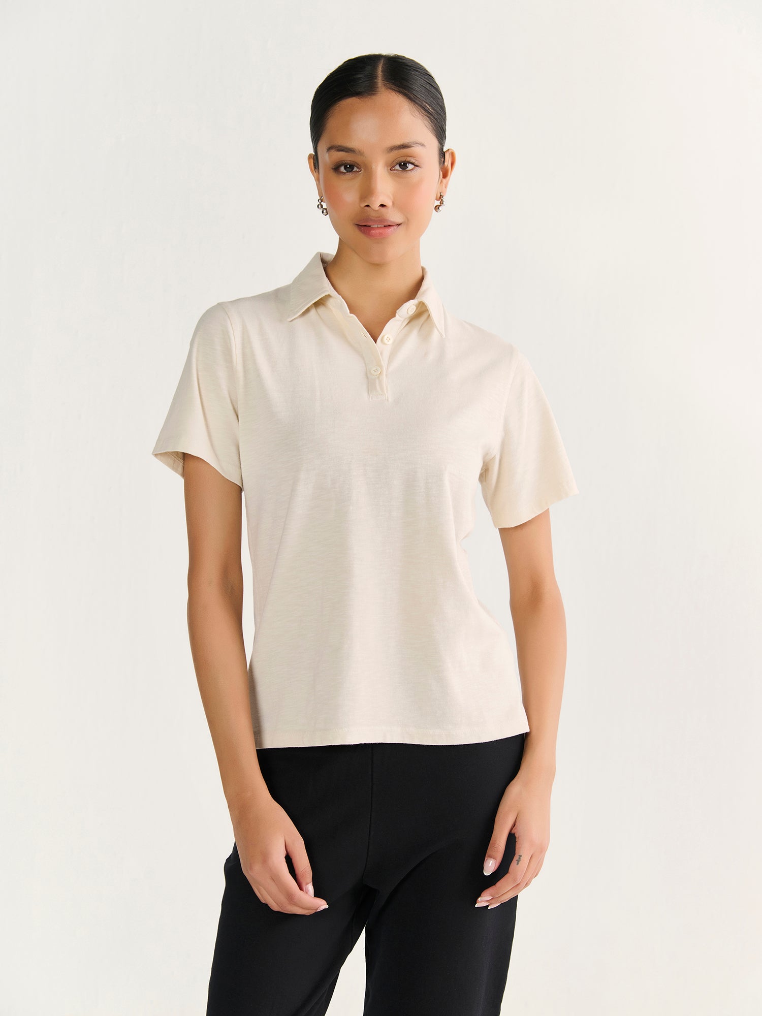 Textured Slub Short Sleeve Polo