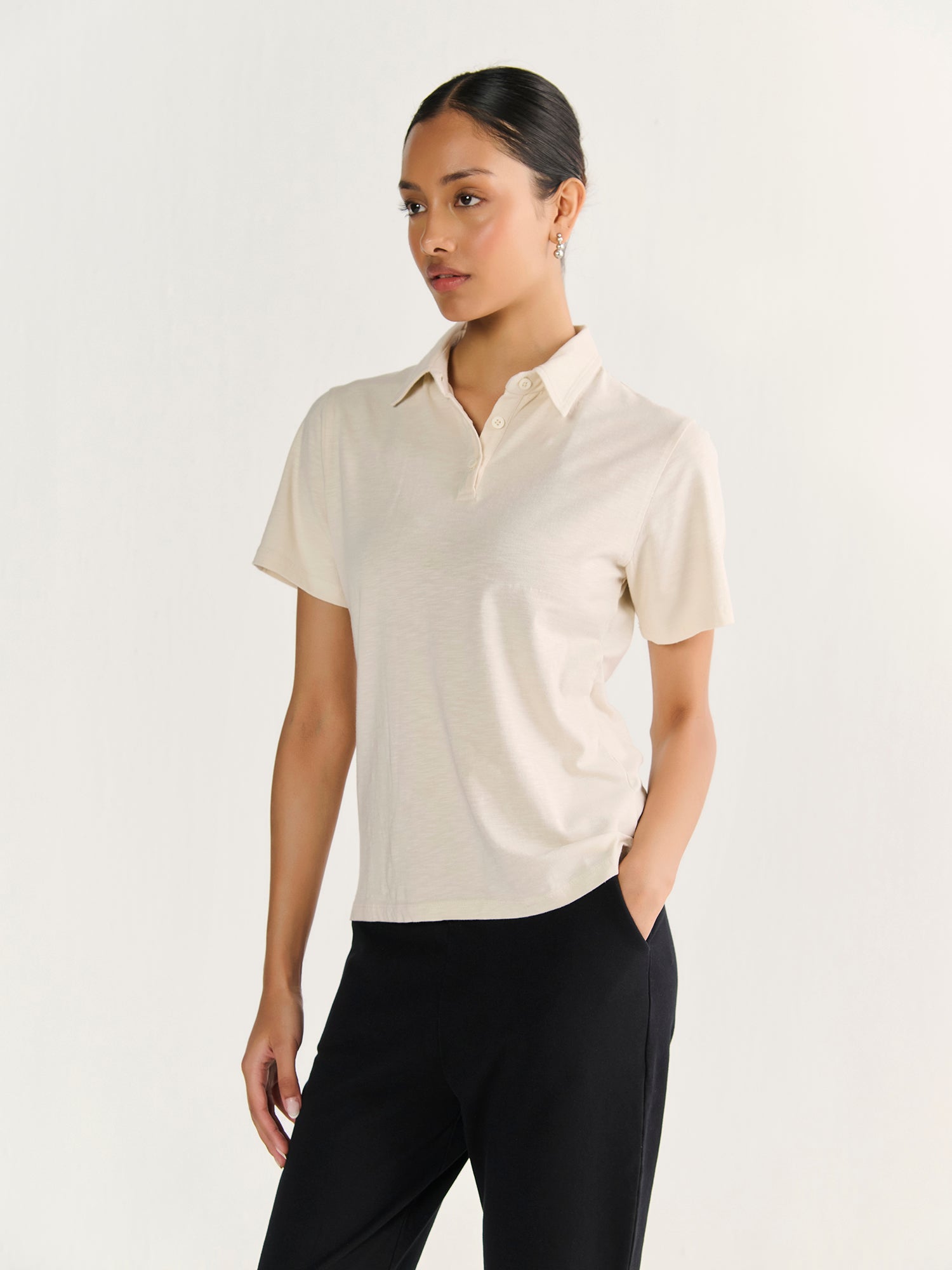 Textured Slub Short Sleeve Polo