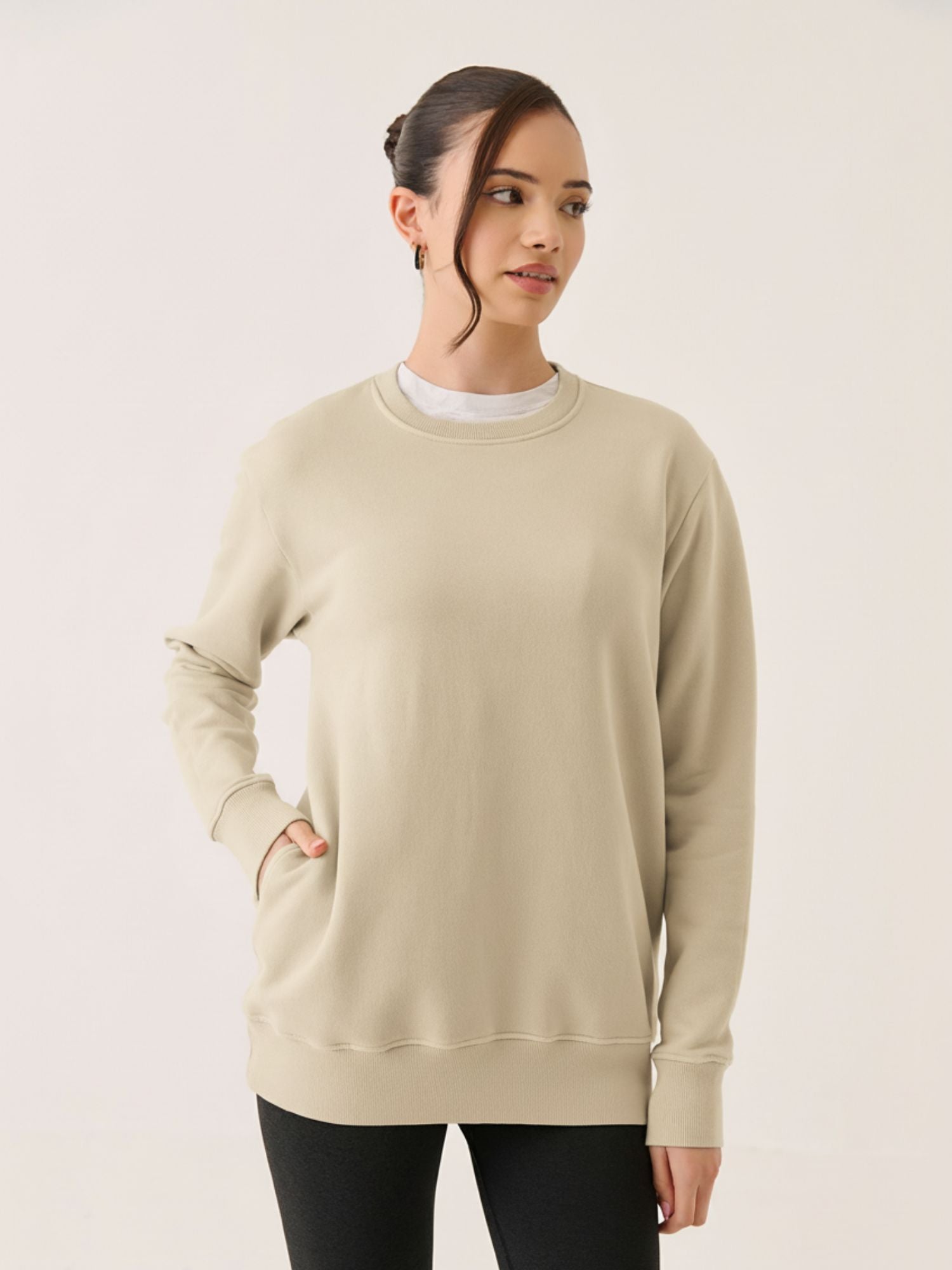 Crew Neck Long Sweatshirt