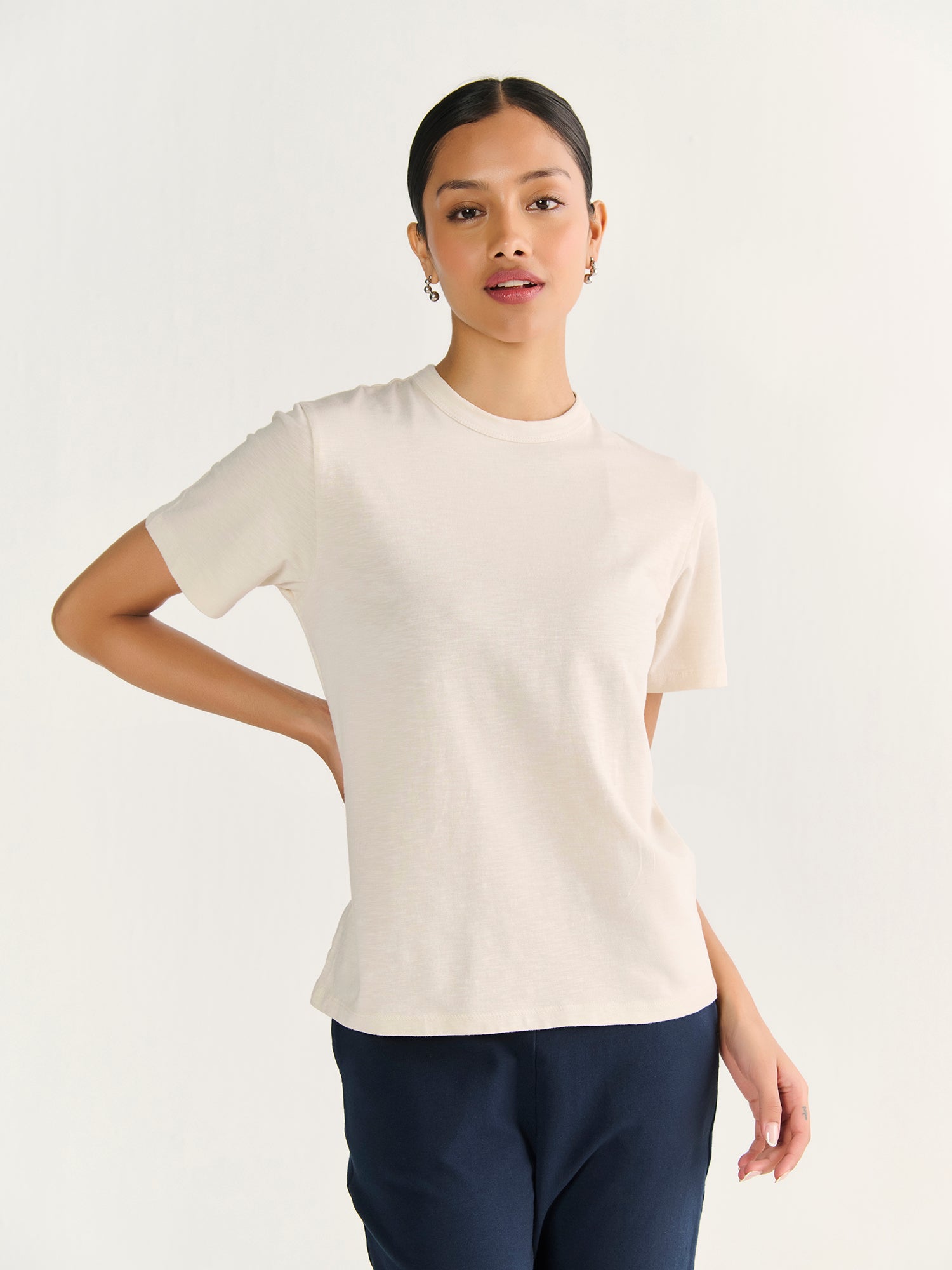 Textured Slub Short Sleeve Tee