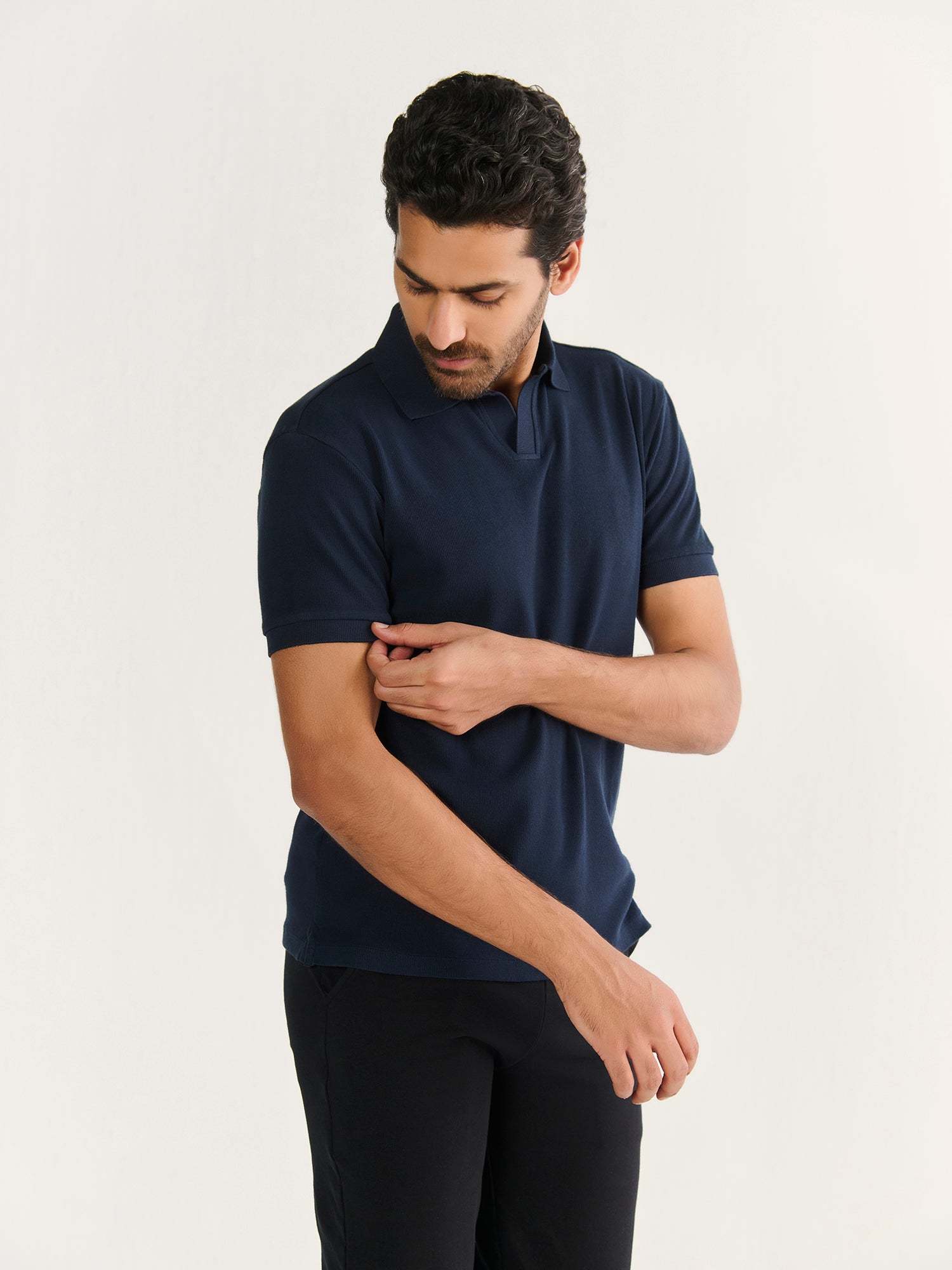 Rib Knit Polo