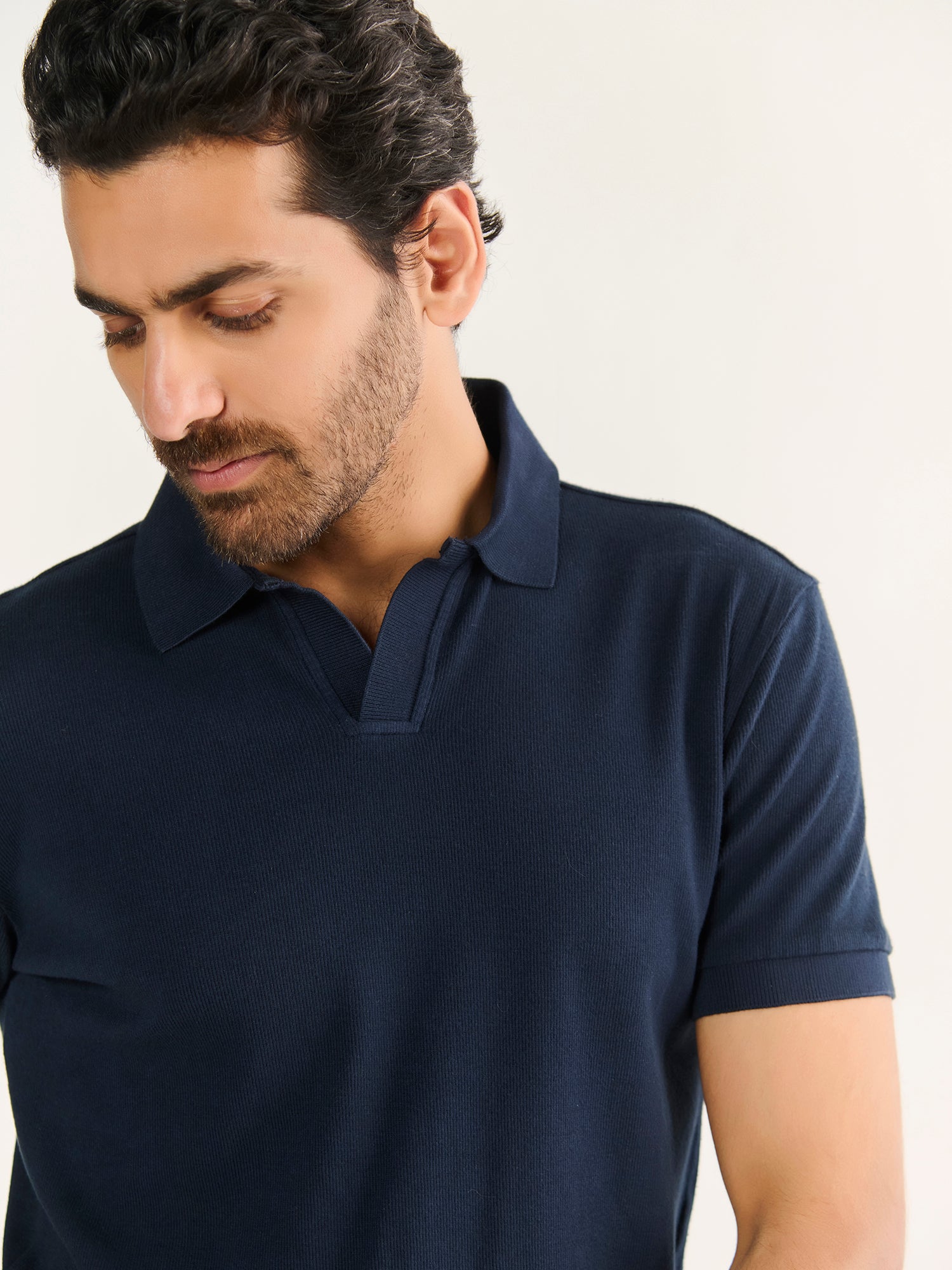 Rib Knit Polo