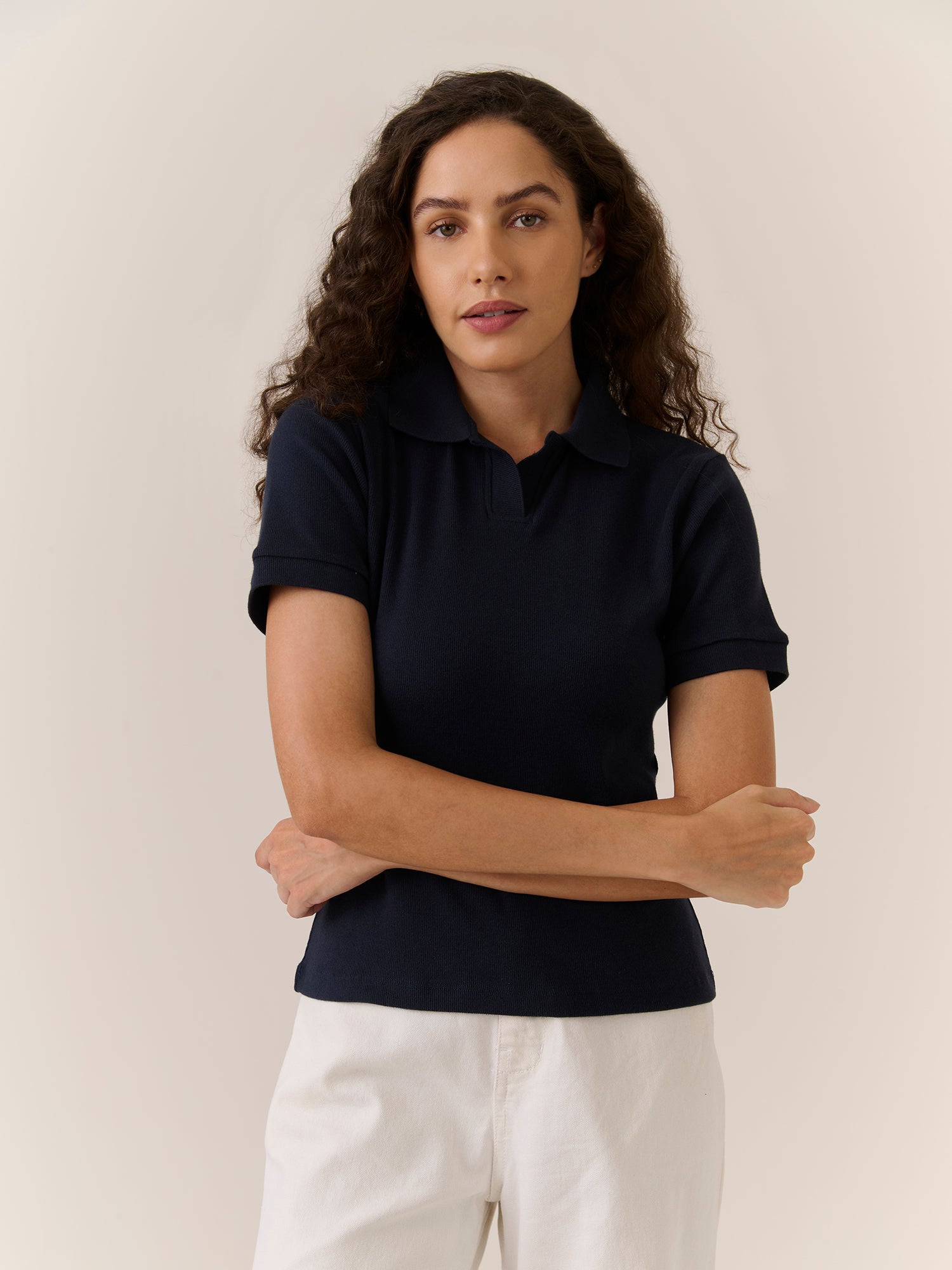 Rib Knit Polo