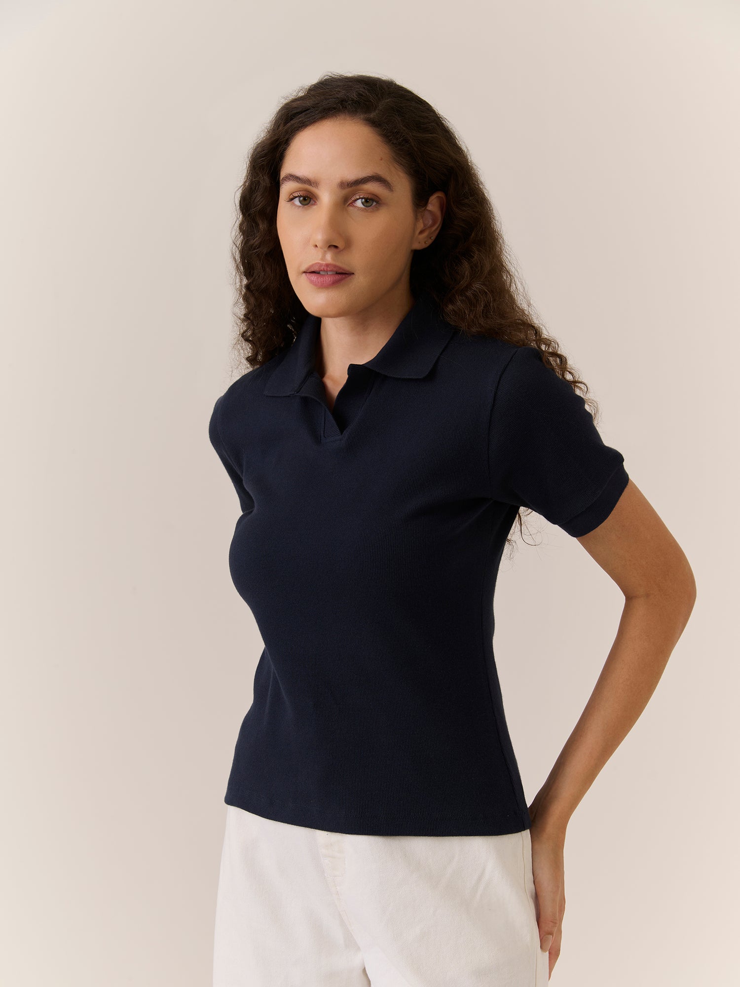 Rib Knit Polo