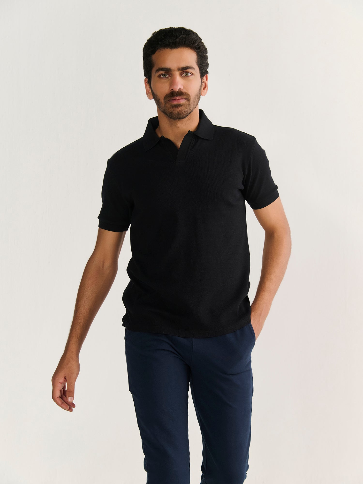 Rib Knit Polo