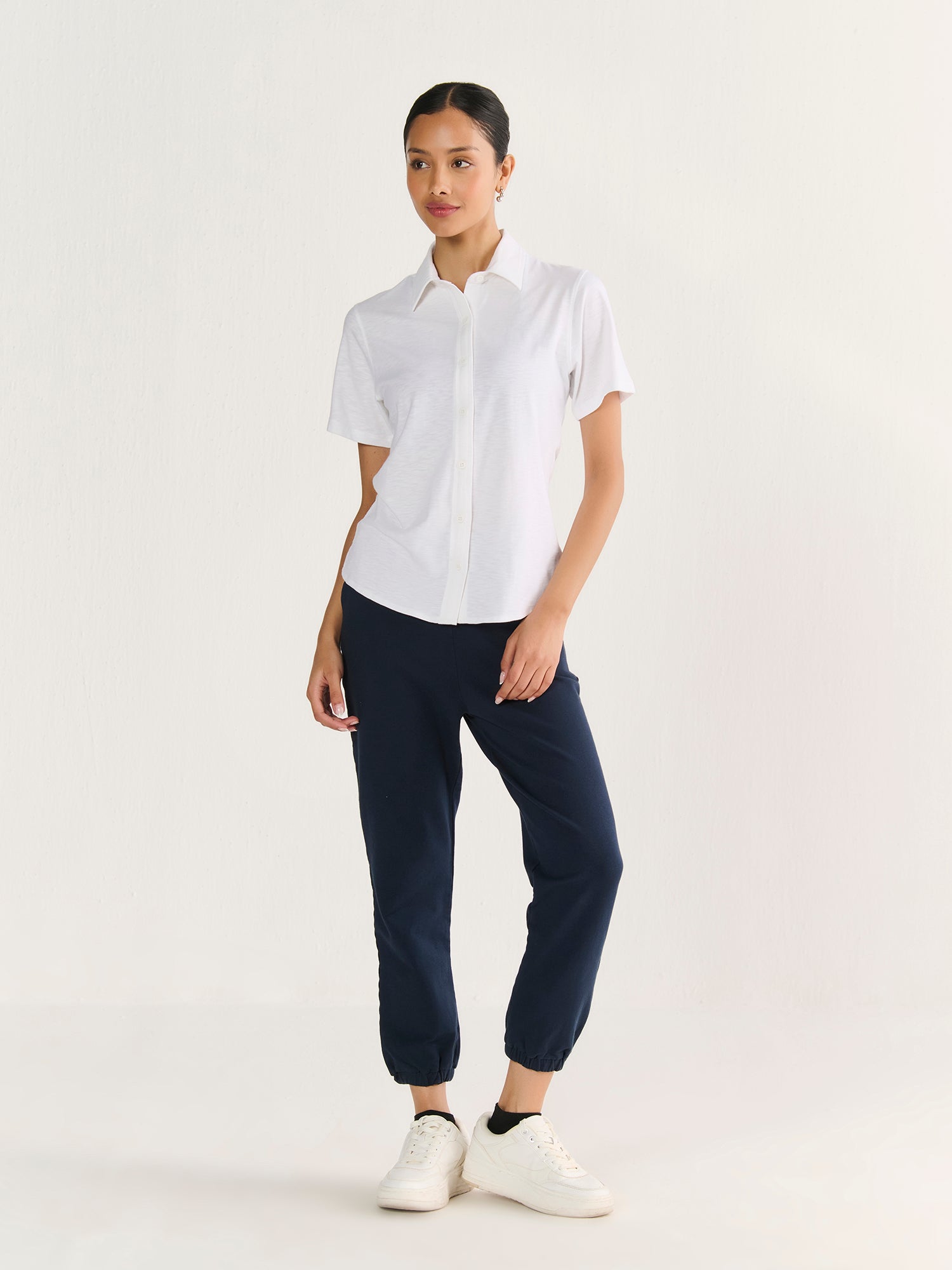 Textured Slub Short Sleeve Button Down
