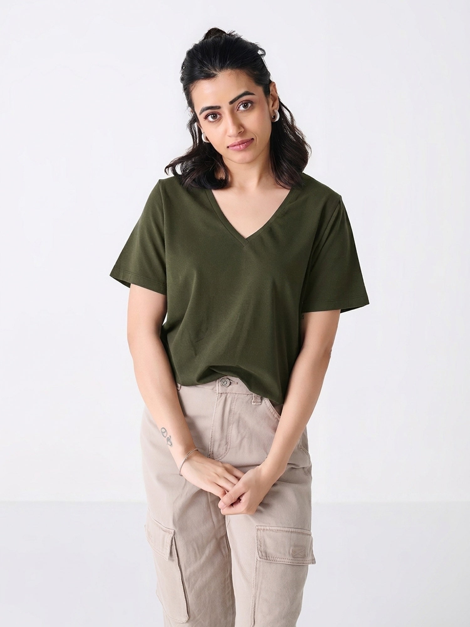 V Neck Short Sleeve