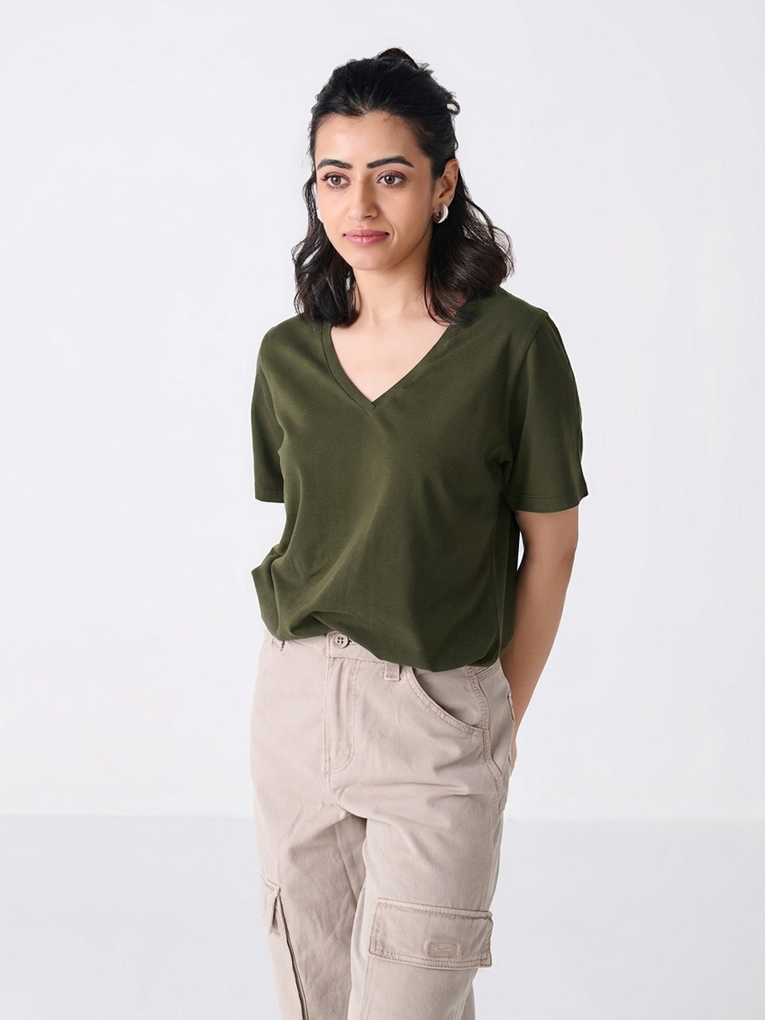 V Neck Short Sleeve
