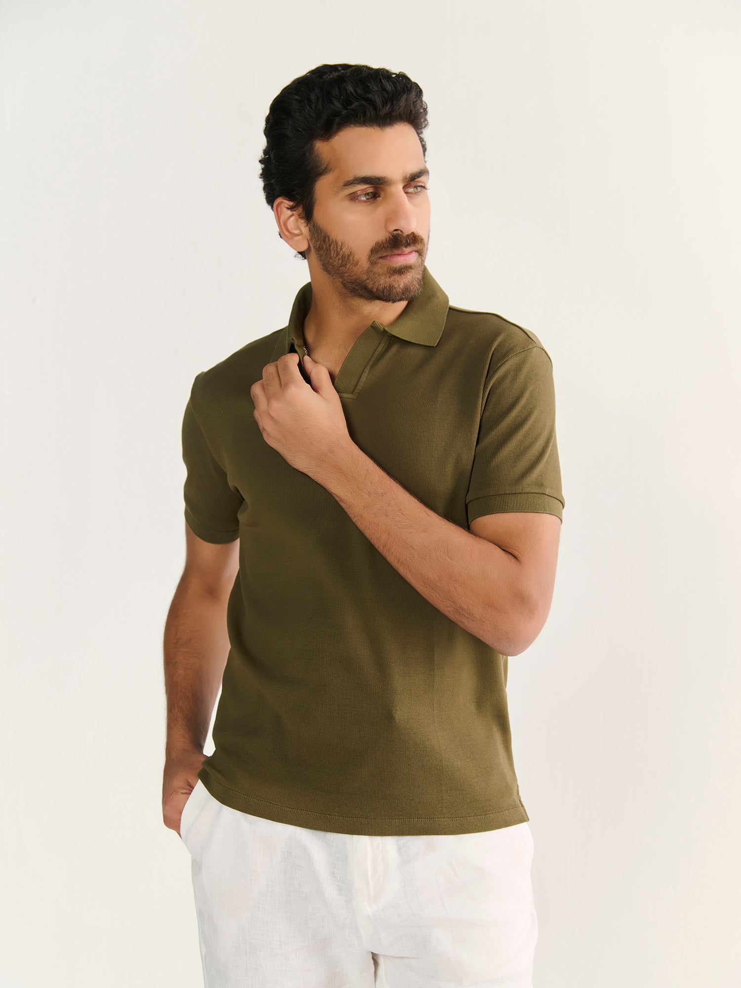 Rib Knit Polo