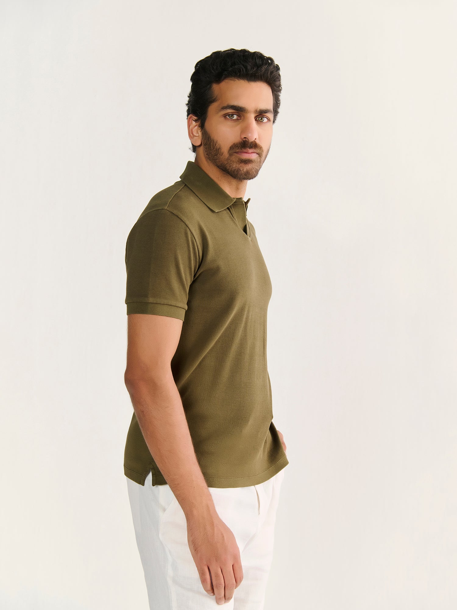 Rib Knit Polo