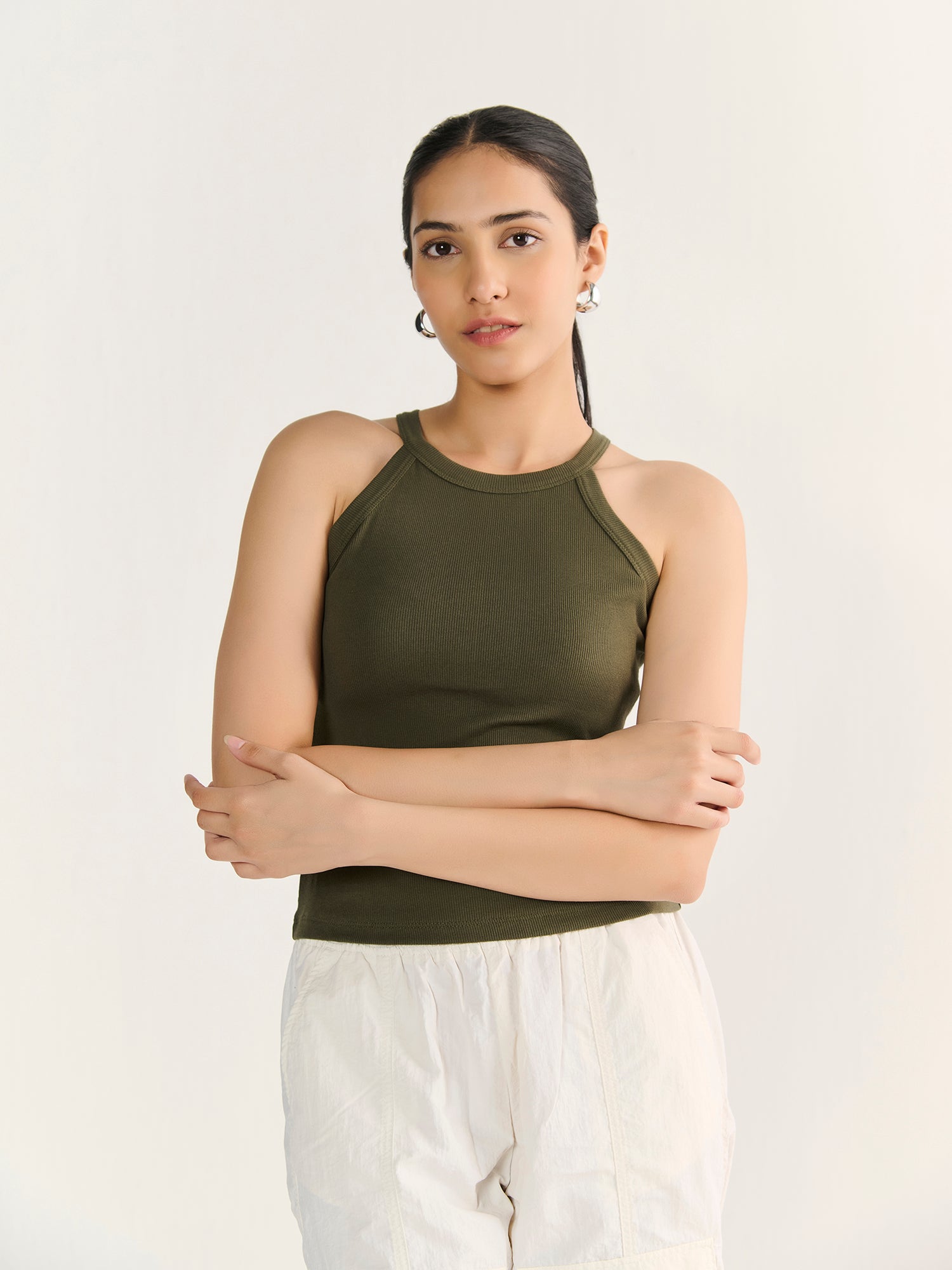 Rib Halter Neck Tank
