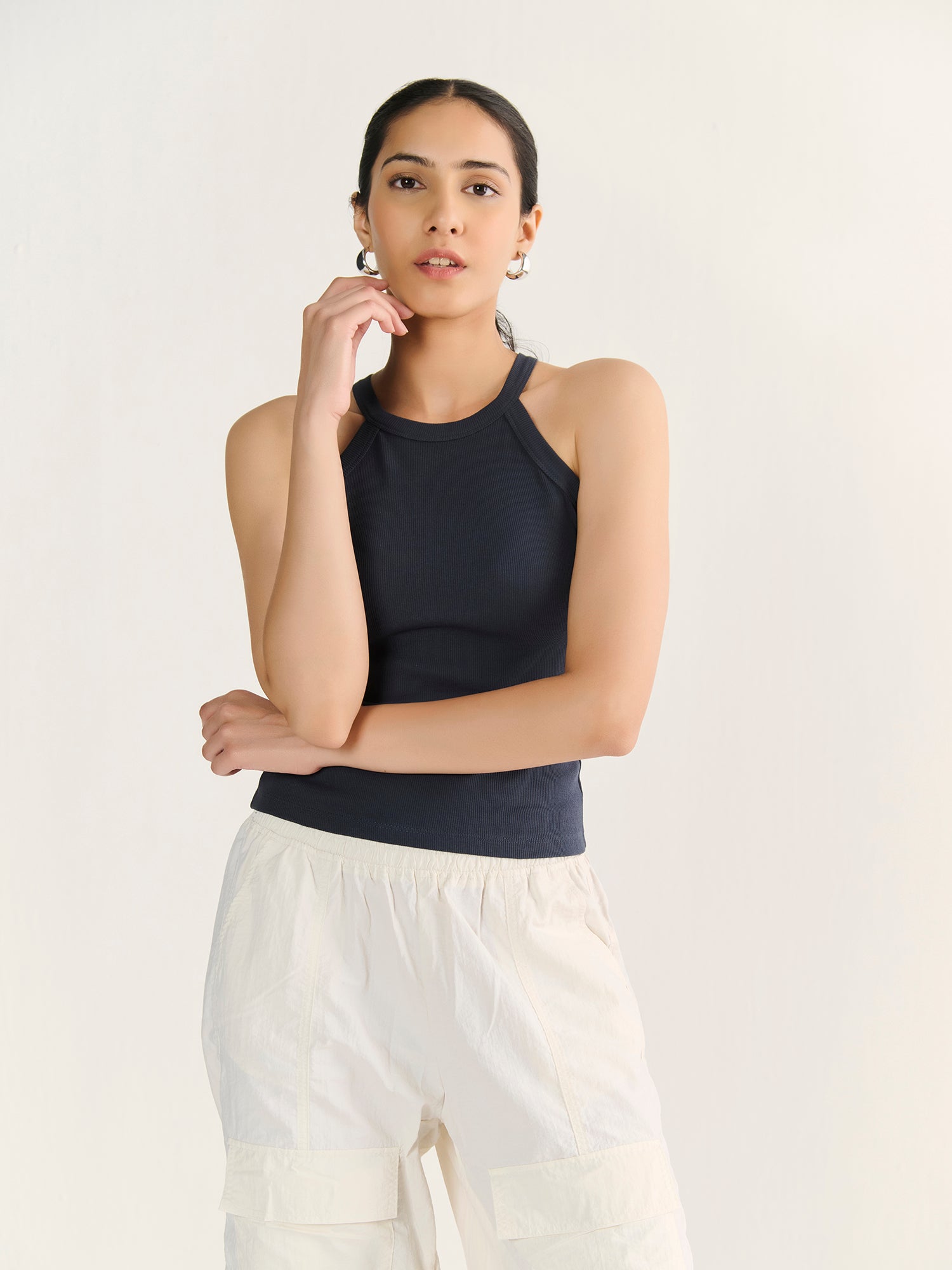 Rib Halter Neck Tank