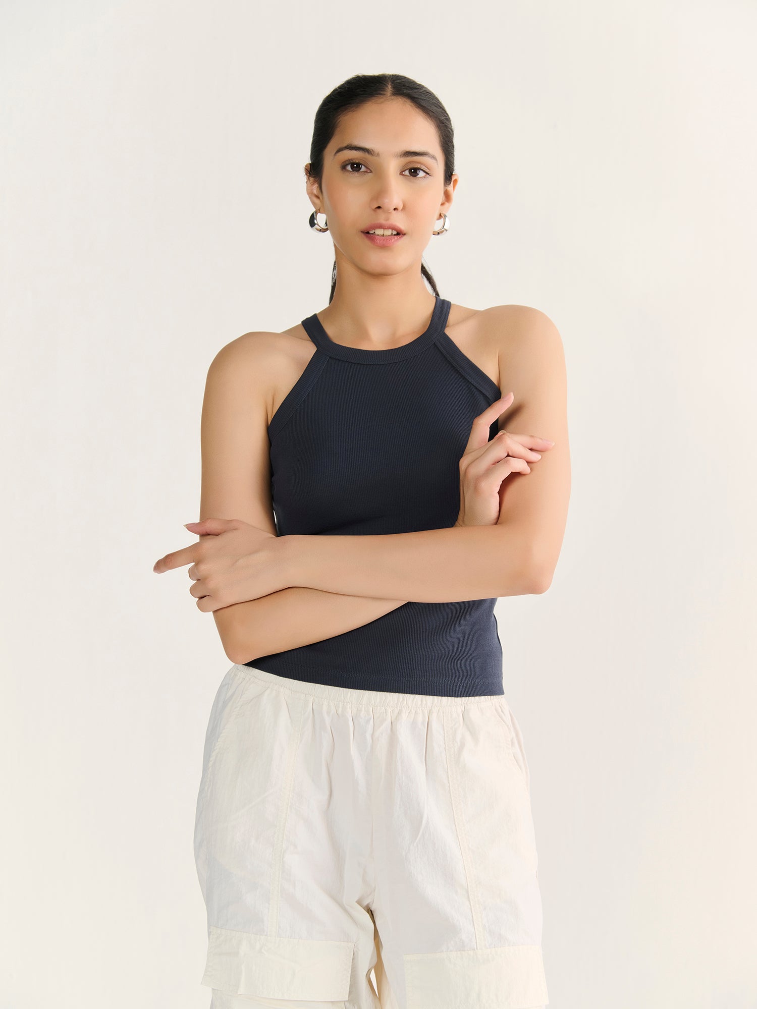 Rib Halter Neck Tank