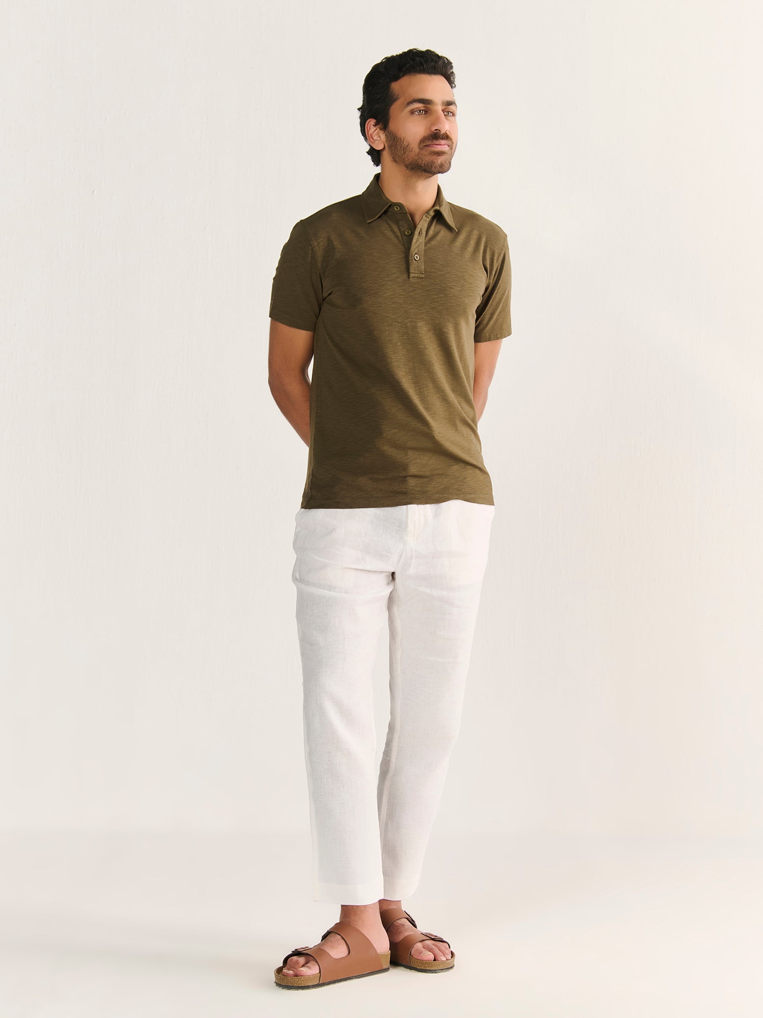 Textured Slub Short Sleeve Polo