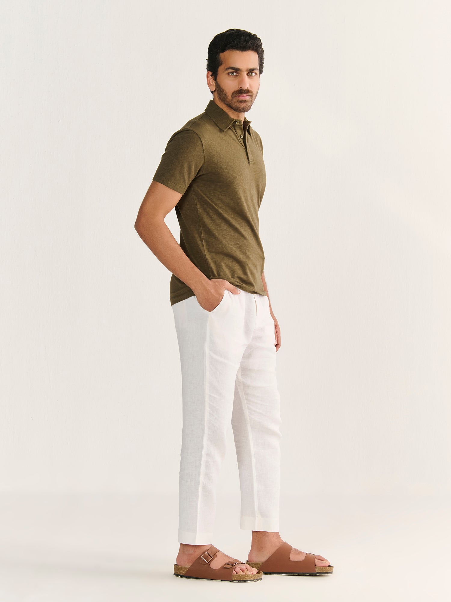 Textured Slub Short Sleeve Polo