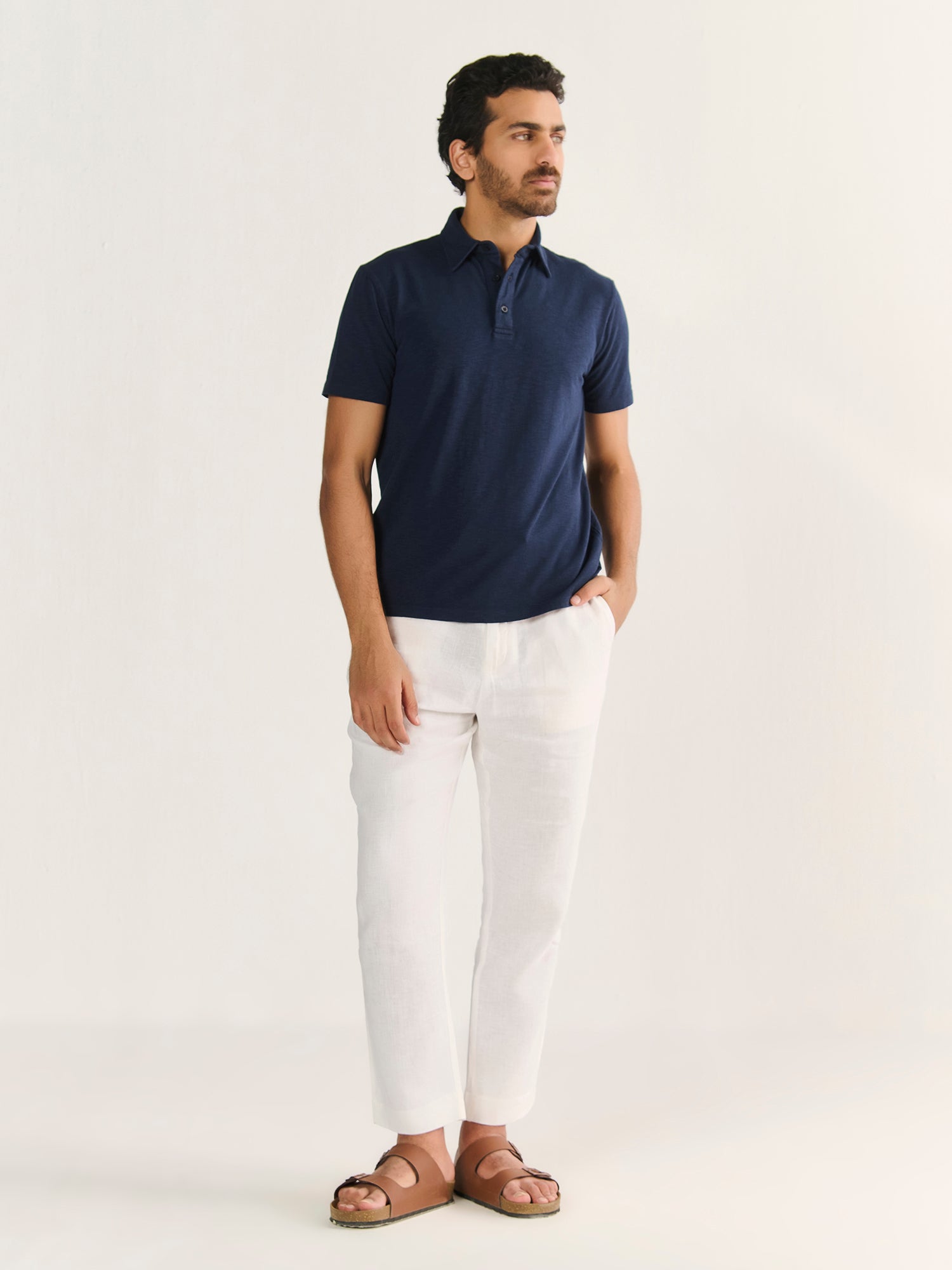 Textured Slub Short Sleeve Polo