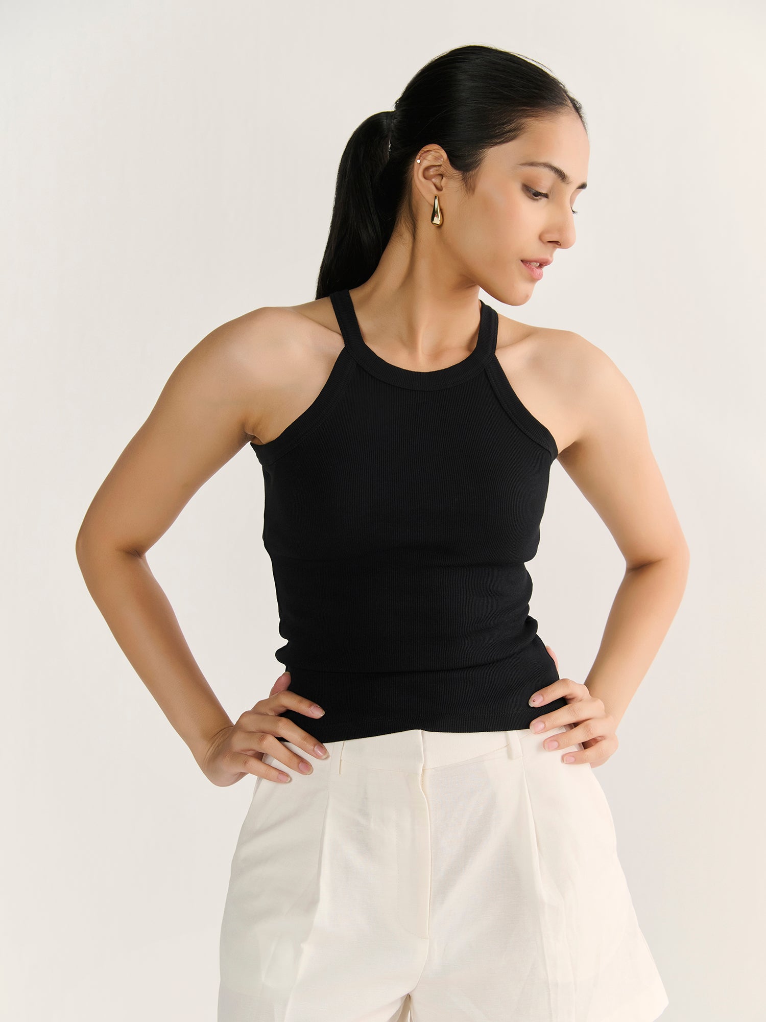 Rib Halter Neck Tank