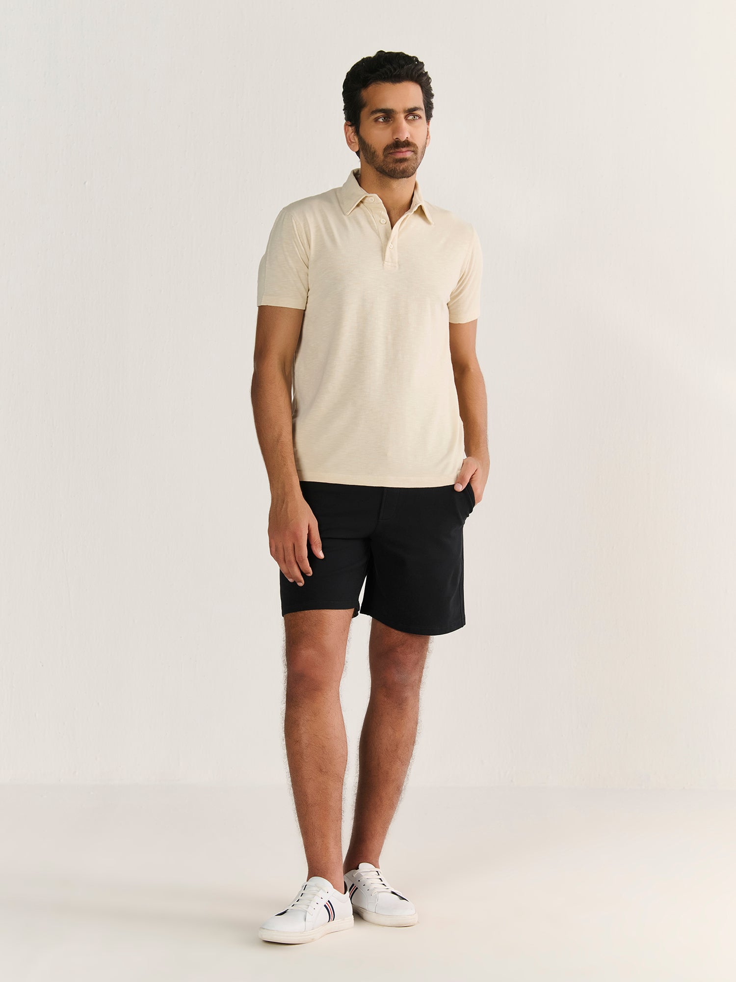 Textured Slub Short Sleeve Polo