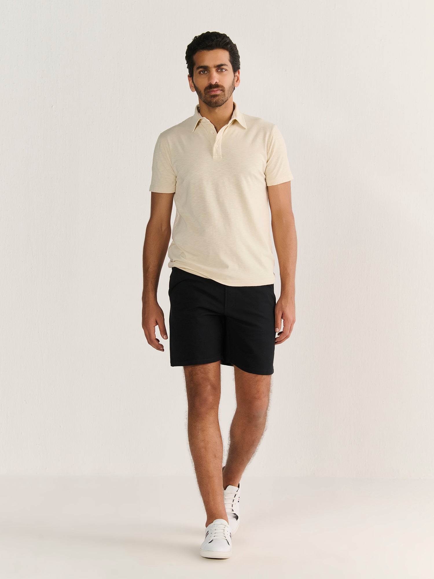 Textured Slub Short Sleeve Polo