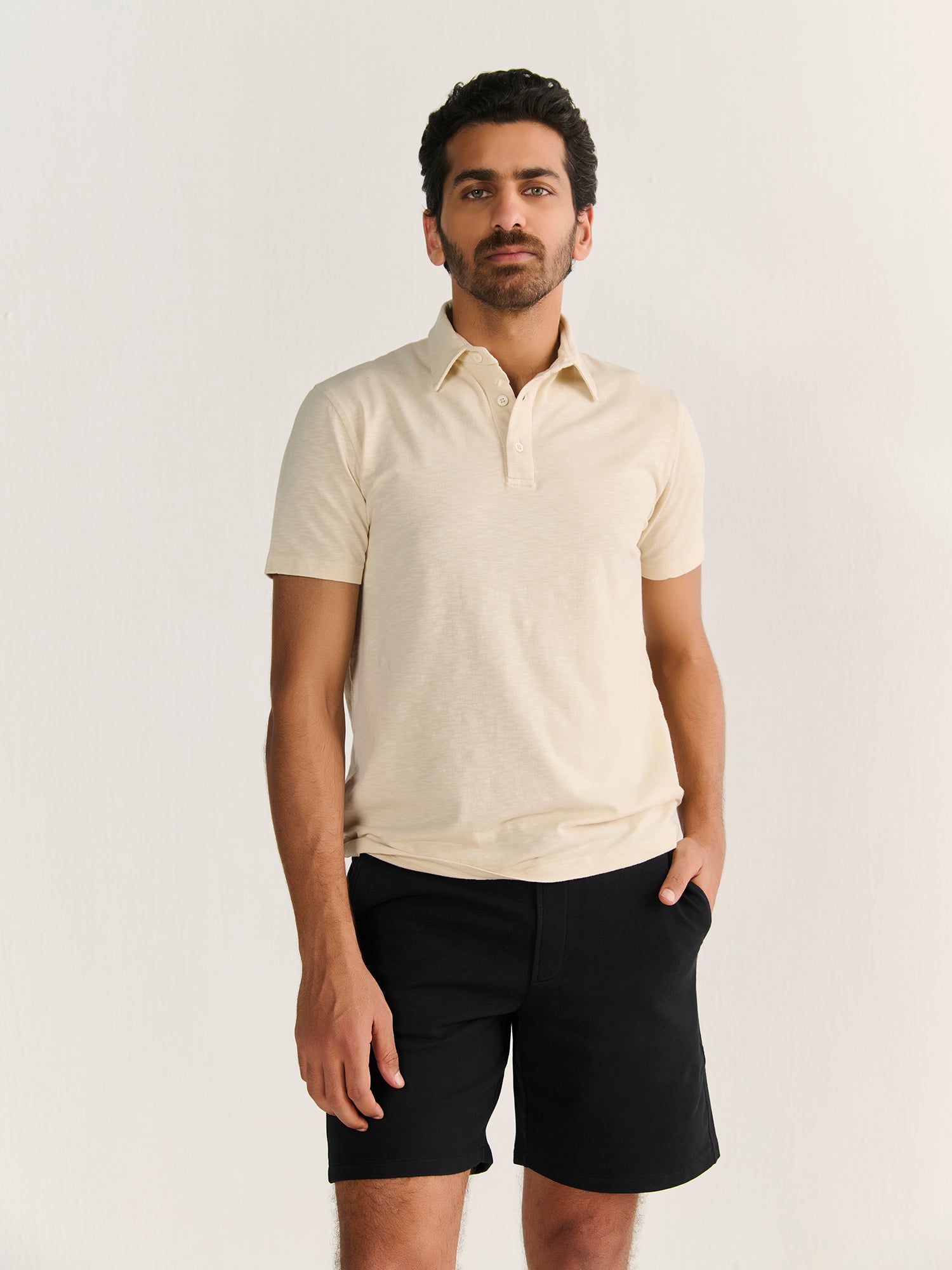 Textured Slub Short Sleeve Polo
