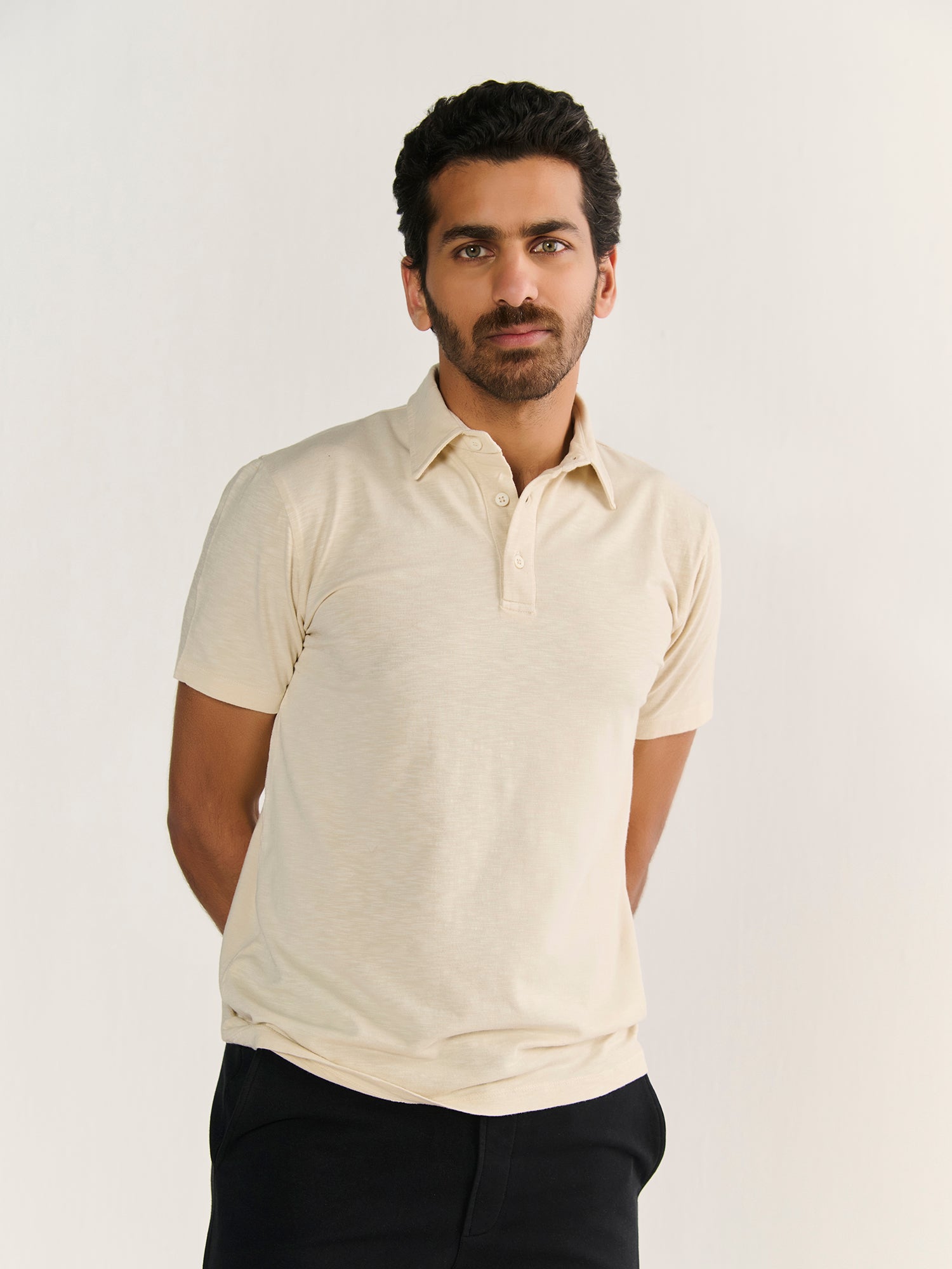 Textured Slub Short Sleeve Polo