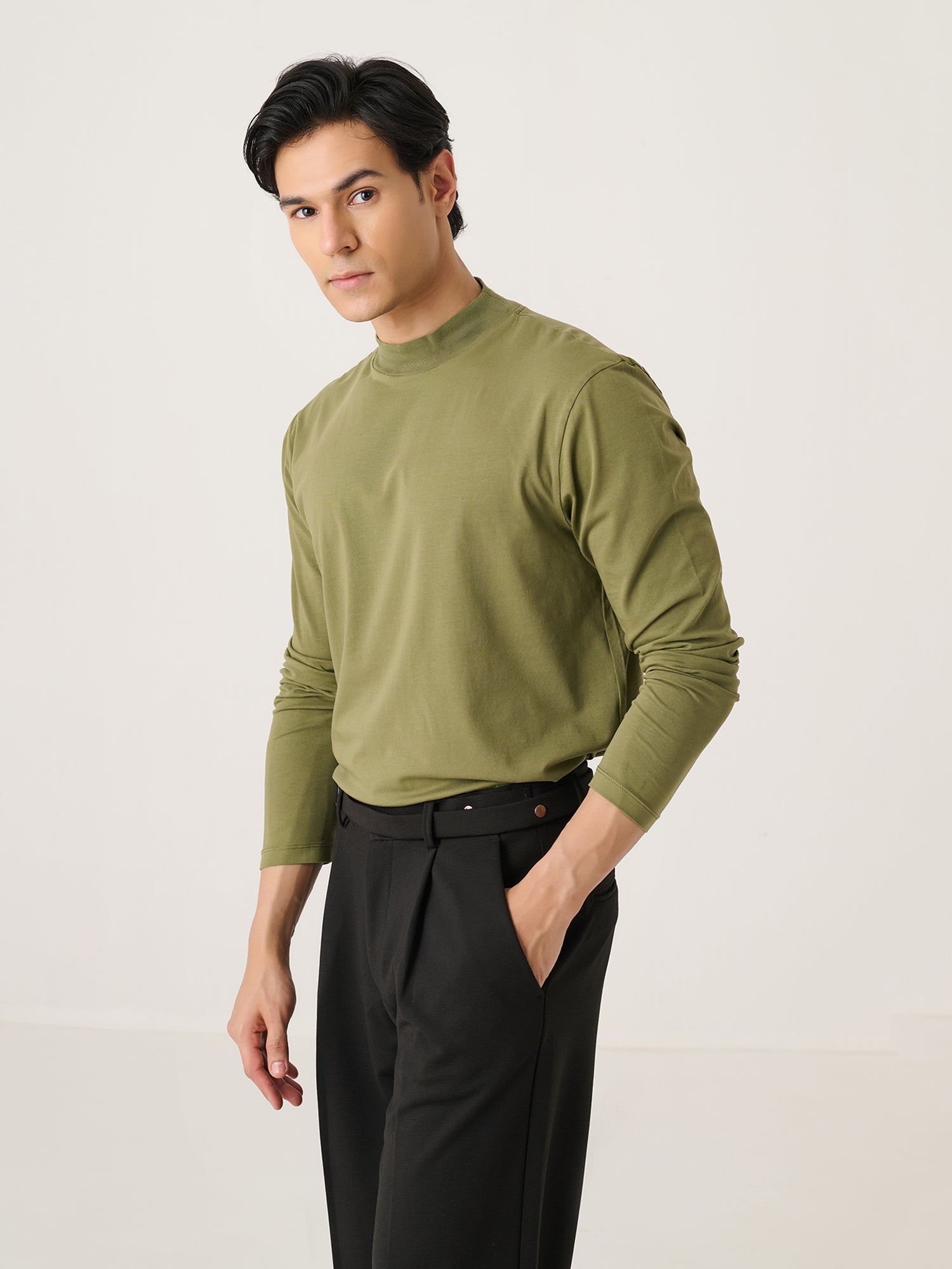 Mock Neck Olive Tank Top