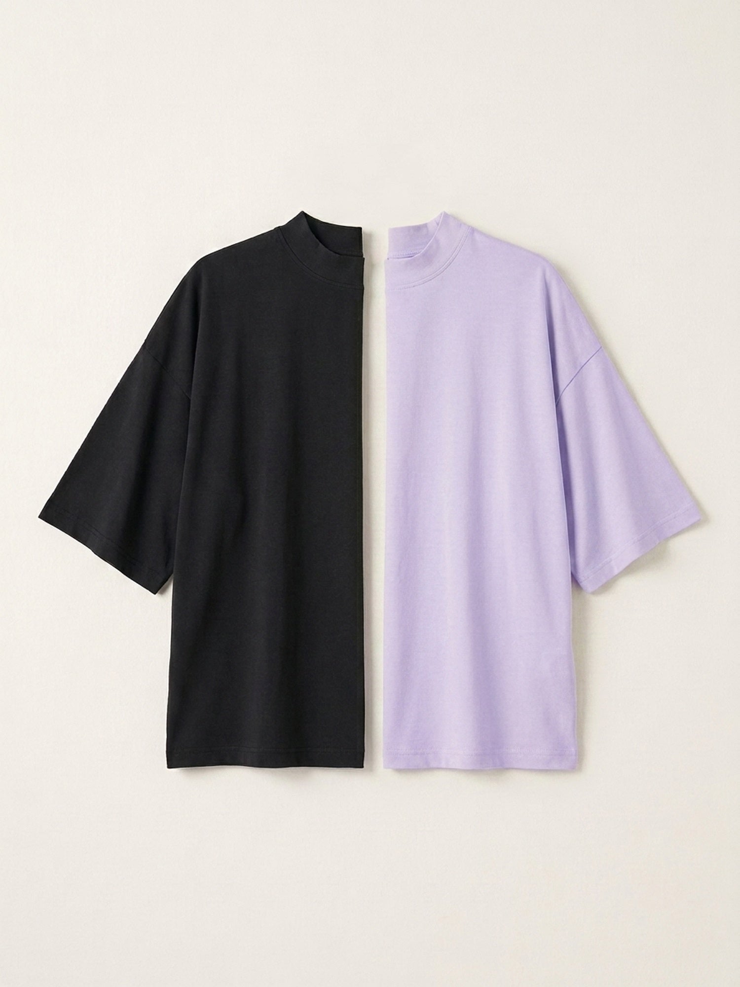 2x Oversized High Neck Bundle (Woman) - Black + Colour