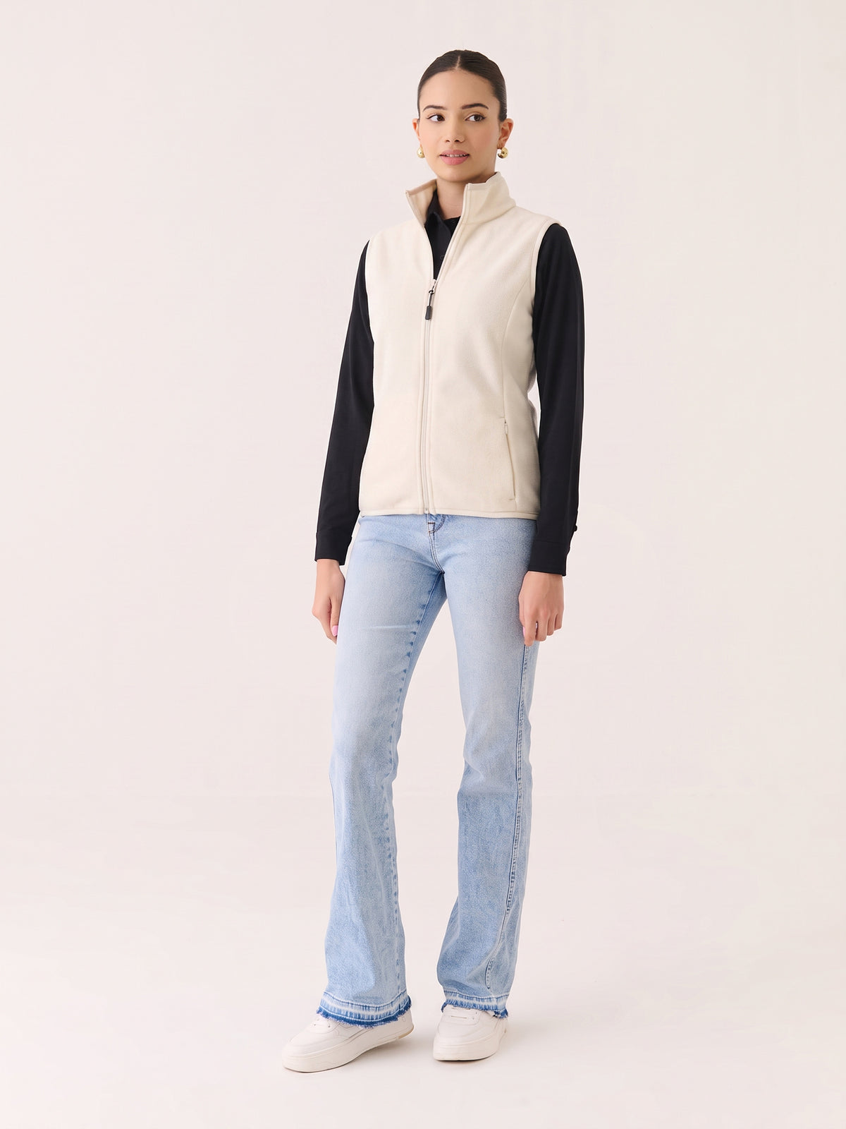 Polar Fleece Sleeveless Jacket - Ivory