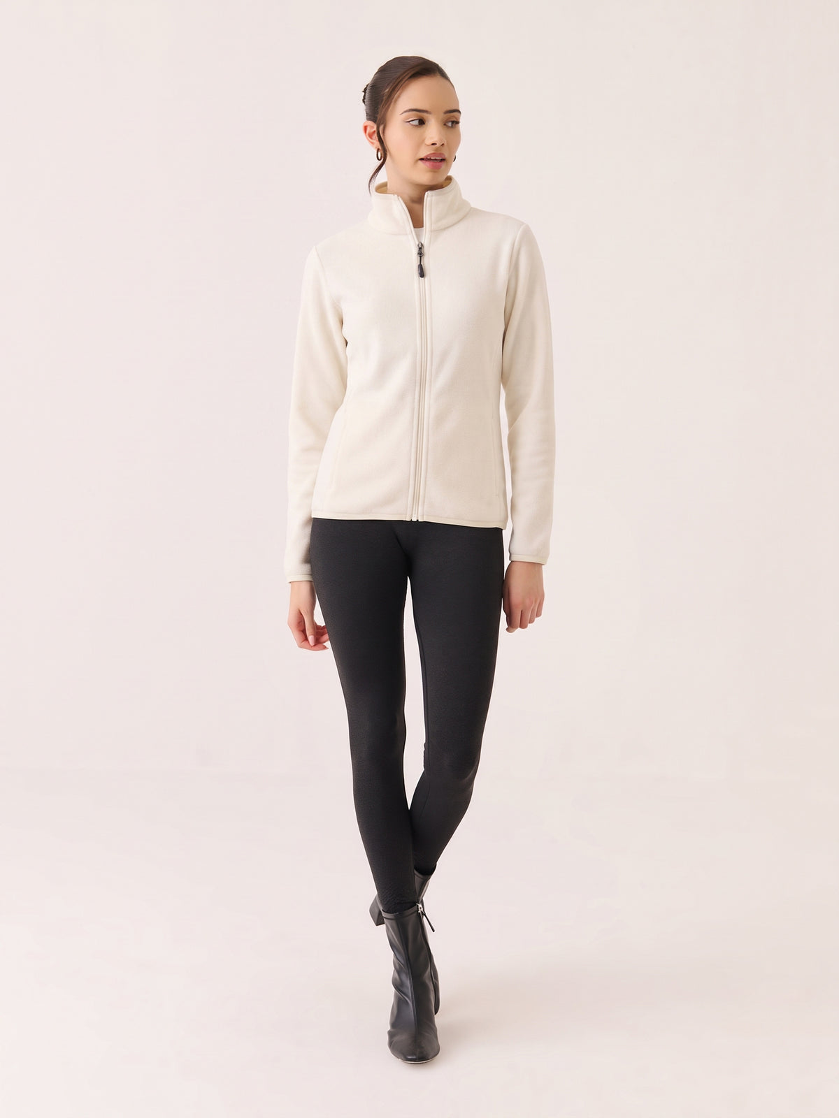 Polar Fleece Zip-up Jacket - Ivory