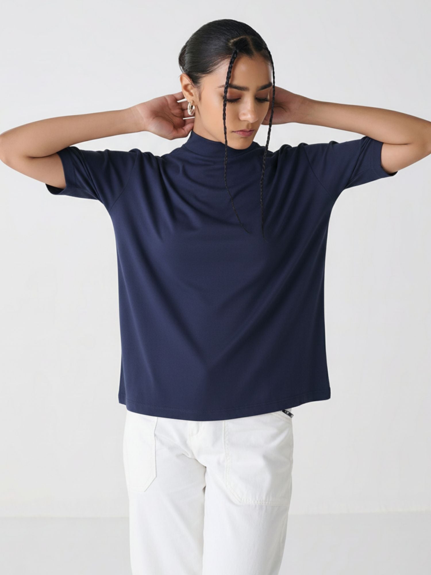 Mock Neck Wing Sleeve