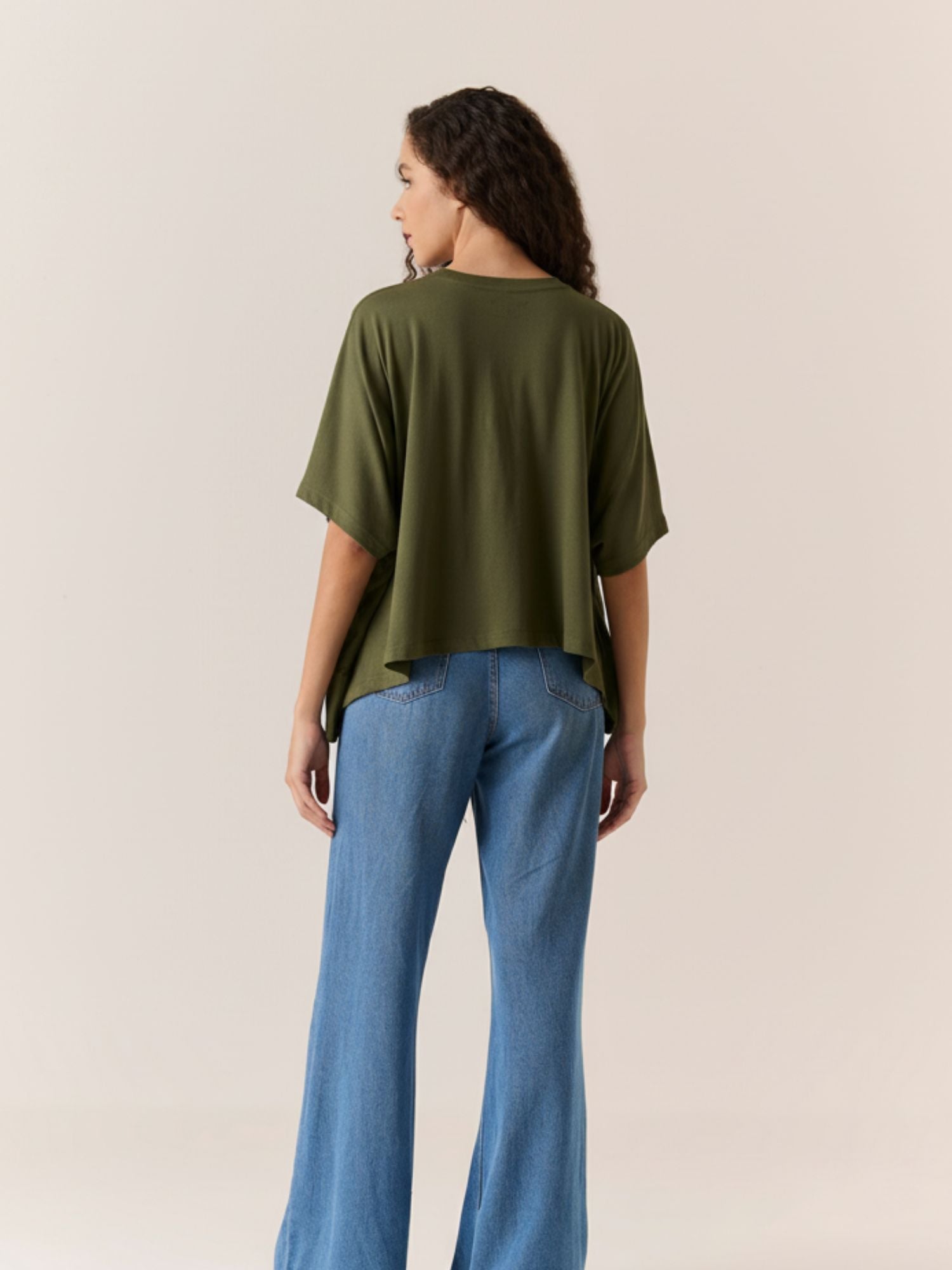 Relaxed Drape Top - Olive