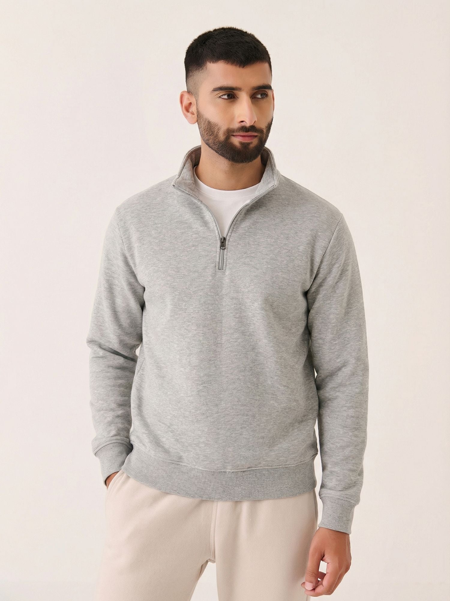 Quarter Zip Sweatshirt - Fleece Lined