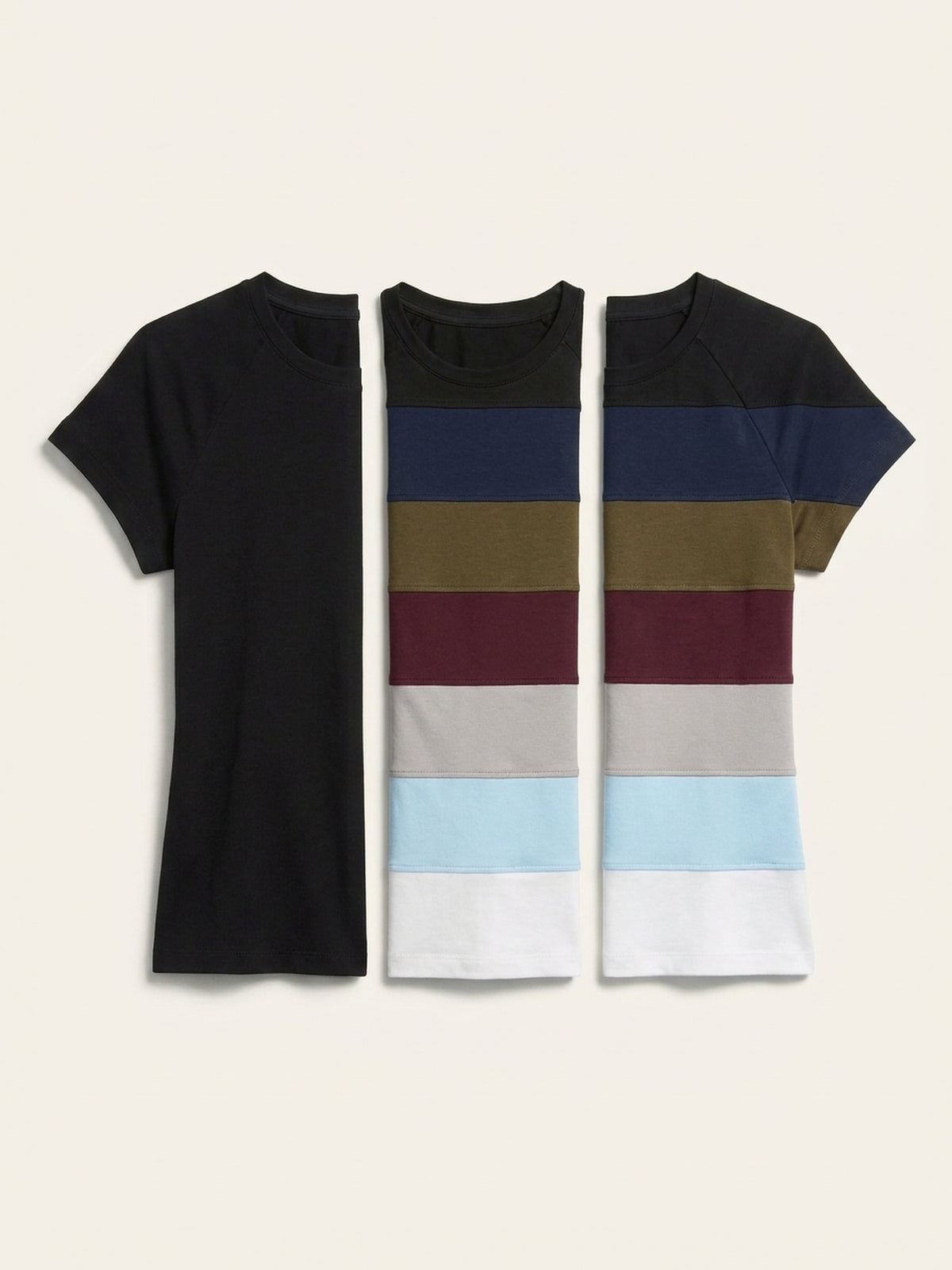 3x Fitted Tee Bundle (Woman) - Black + 2 Colours