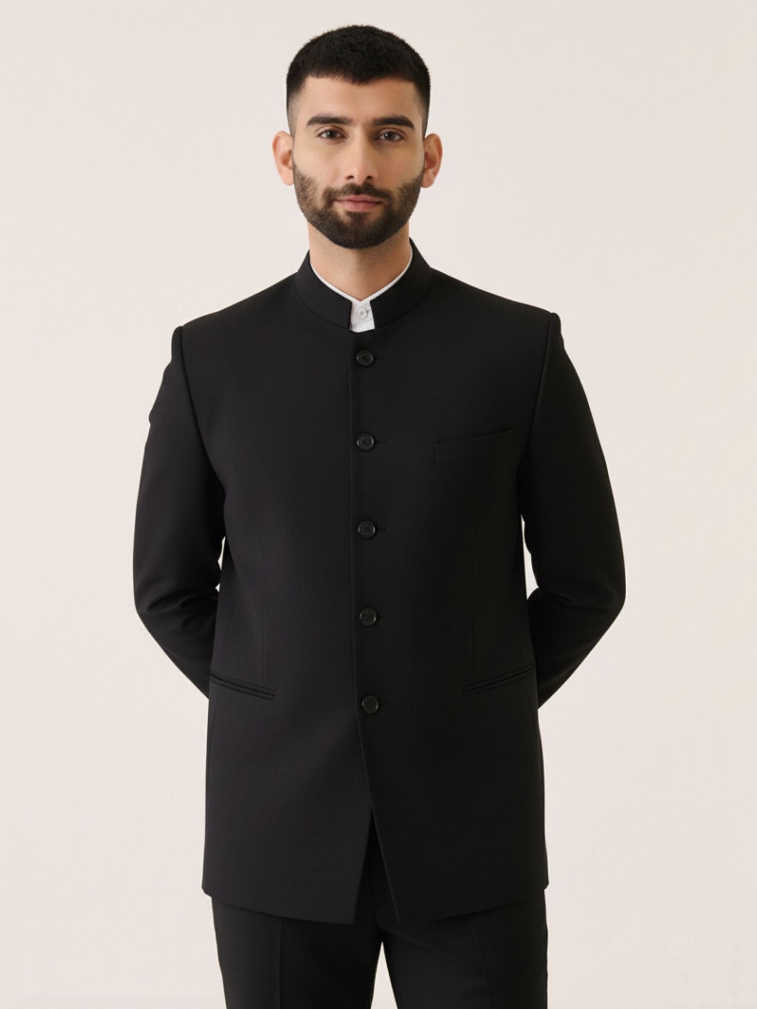 Mandarin Collar Long Sleeve Shirt